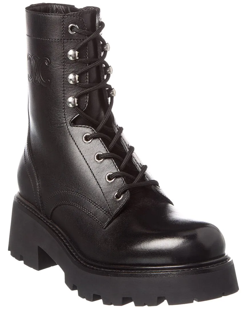 CELINE Triomphe Mid Leather Boot