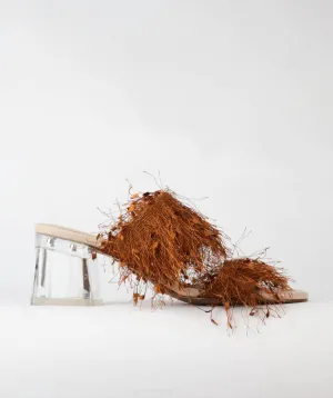 Clara Fringe Sandal In Burnt Sugar