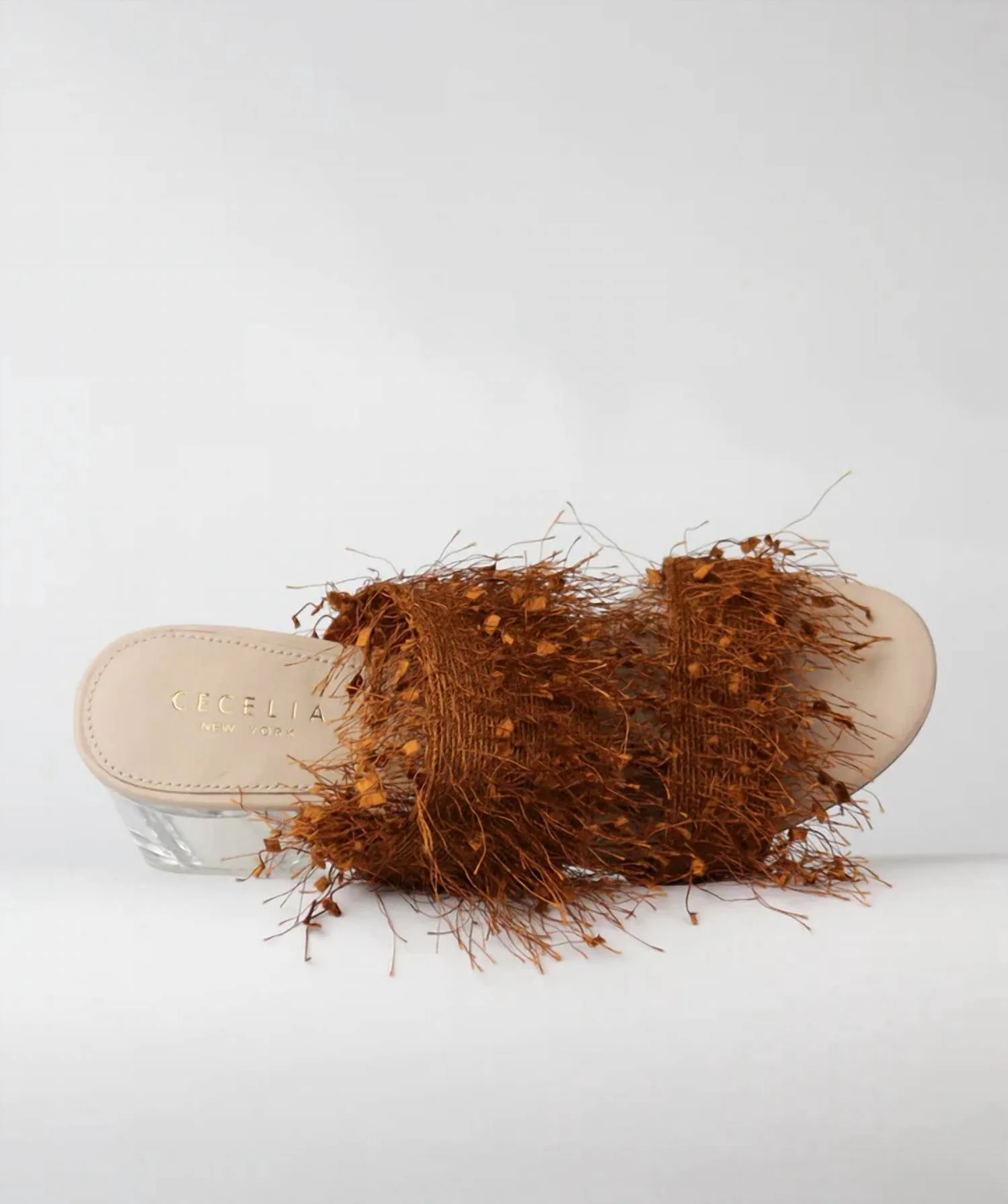 Clara Fringe Sandal In Burnt Sugar
