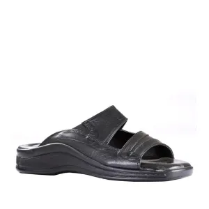 Coolers Casual Black Slippers For Men 2050-06 By Liberty