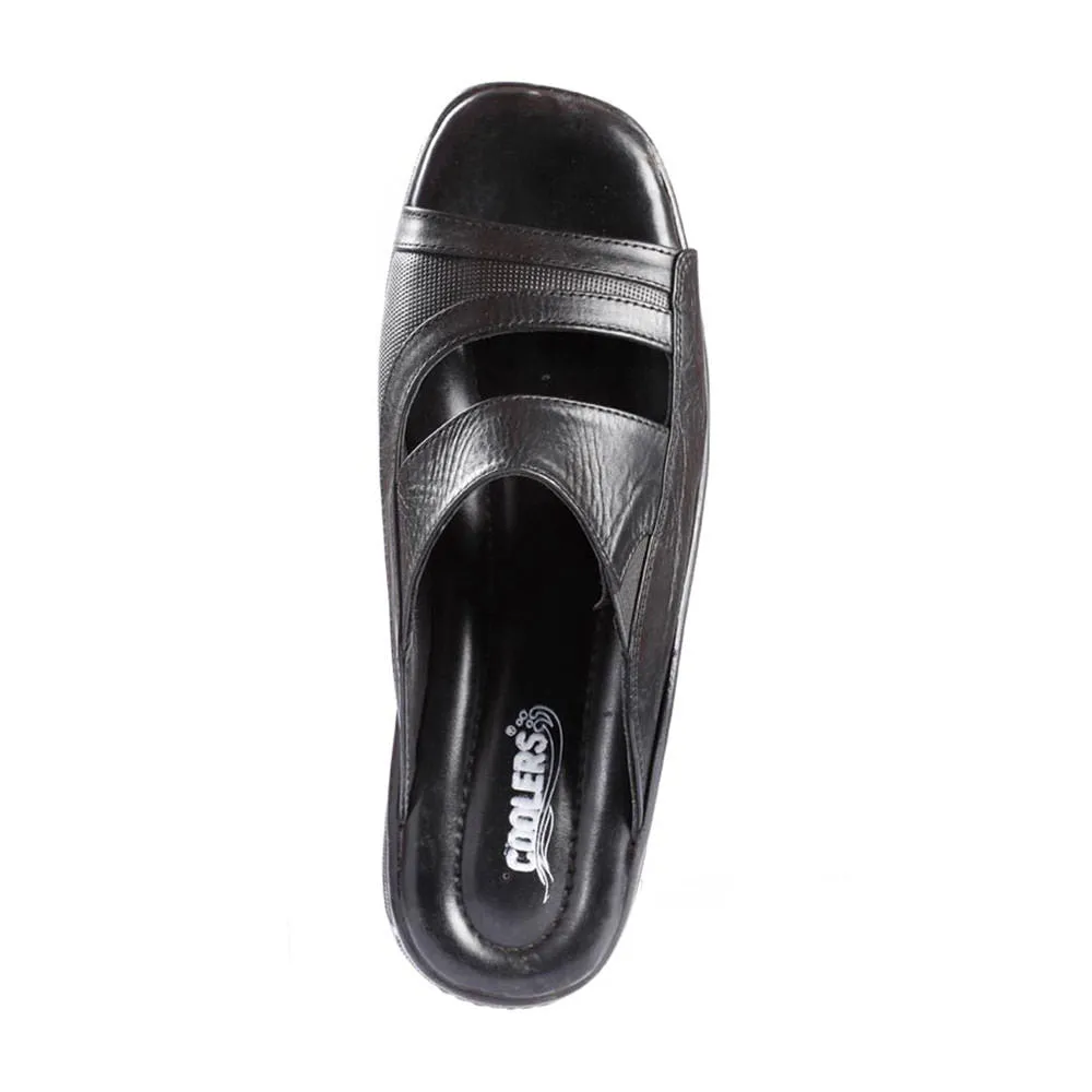 Coolers Casual Black Slippers For Men 2050-06 By Liberty