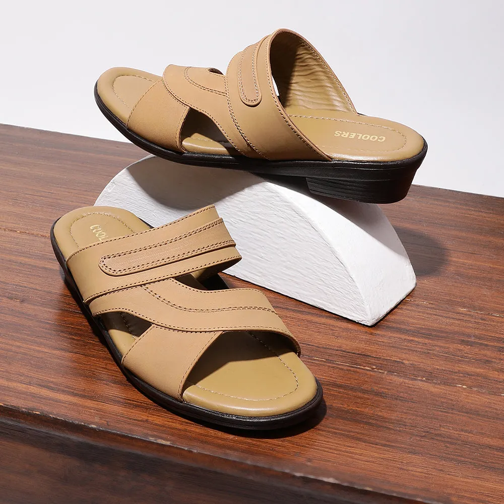 Coolers Casual Brown Slippers For Men 7153-37 By Liberty