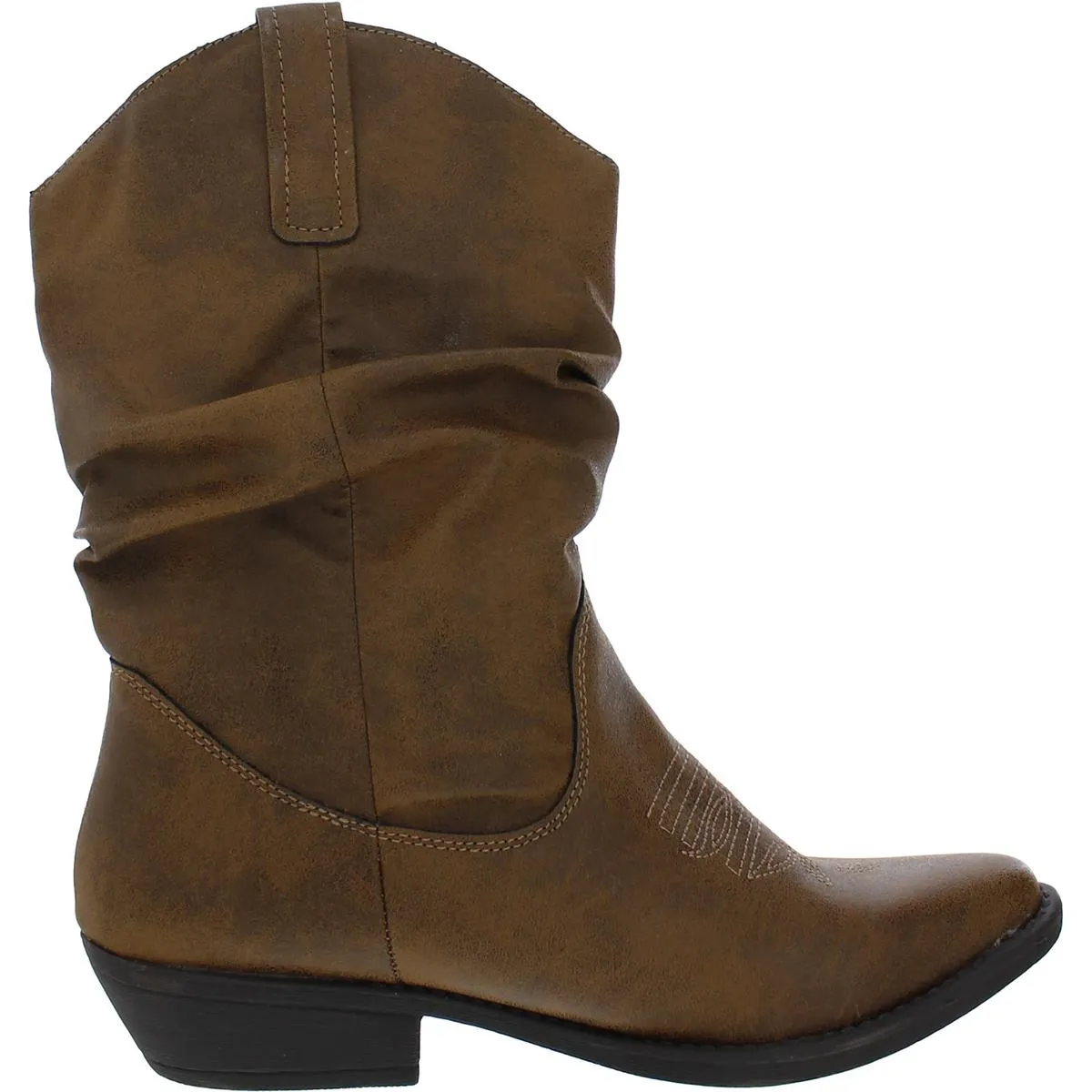 Dannaa Womens Faux Leather Embroidered Cowboy, Western Boots