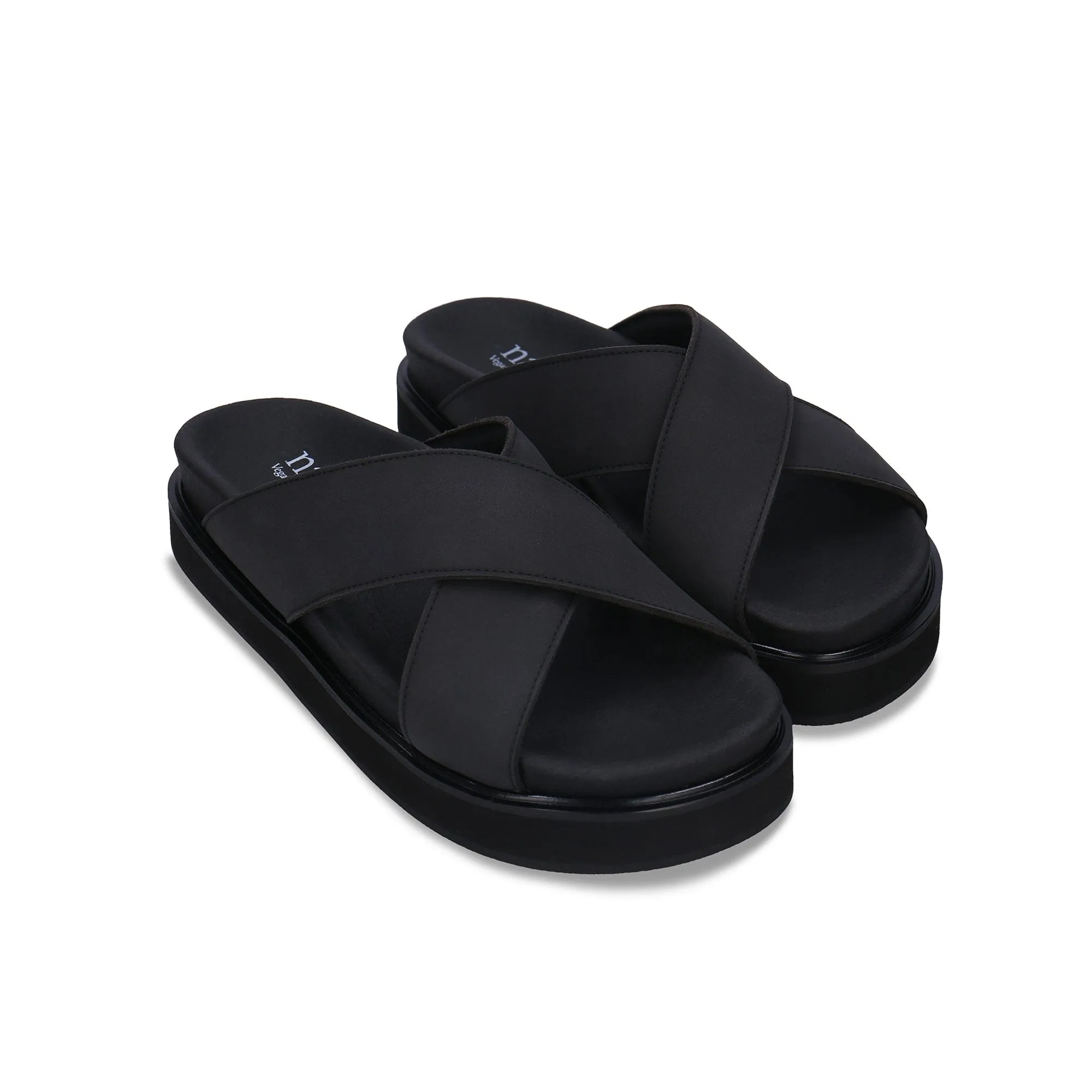 Davu Unisex Vegan Microfibre Cross Platform Sandals | Black