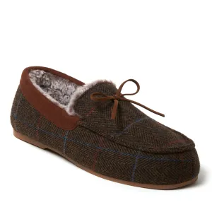 Dearfoams Men's Atlas Plaid Driving Moccasin House Shoe Slipper