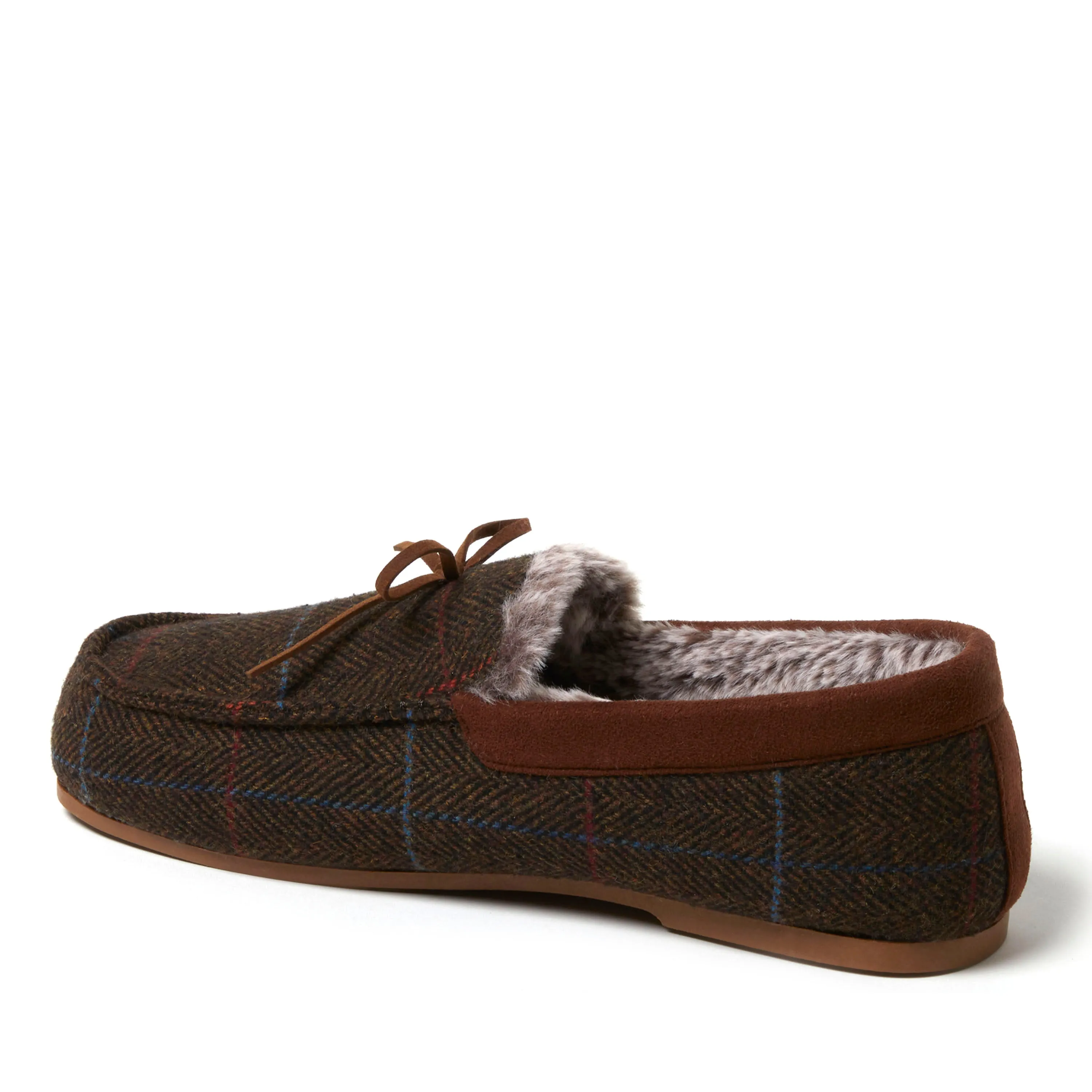 Dearfoams Men's Atlas Plaid Driving Moccasin House Shoe Slipper