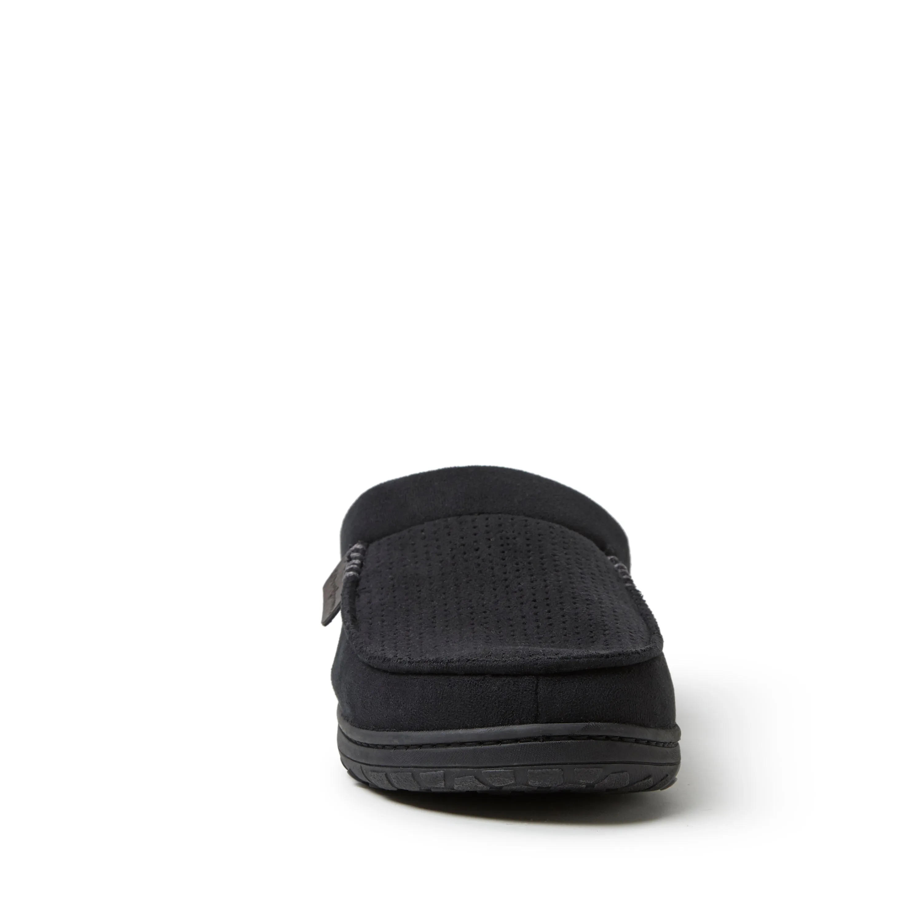 Dearfoams Mens Brendan Perforated Microsuede Moc Toe Clog