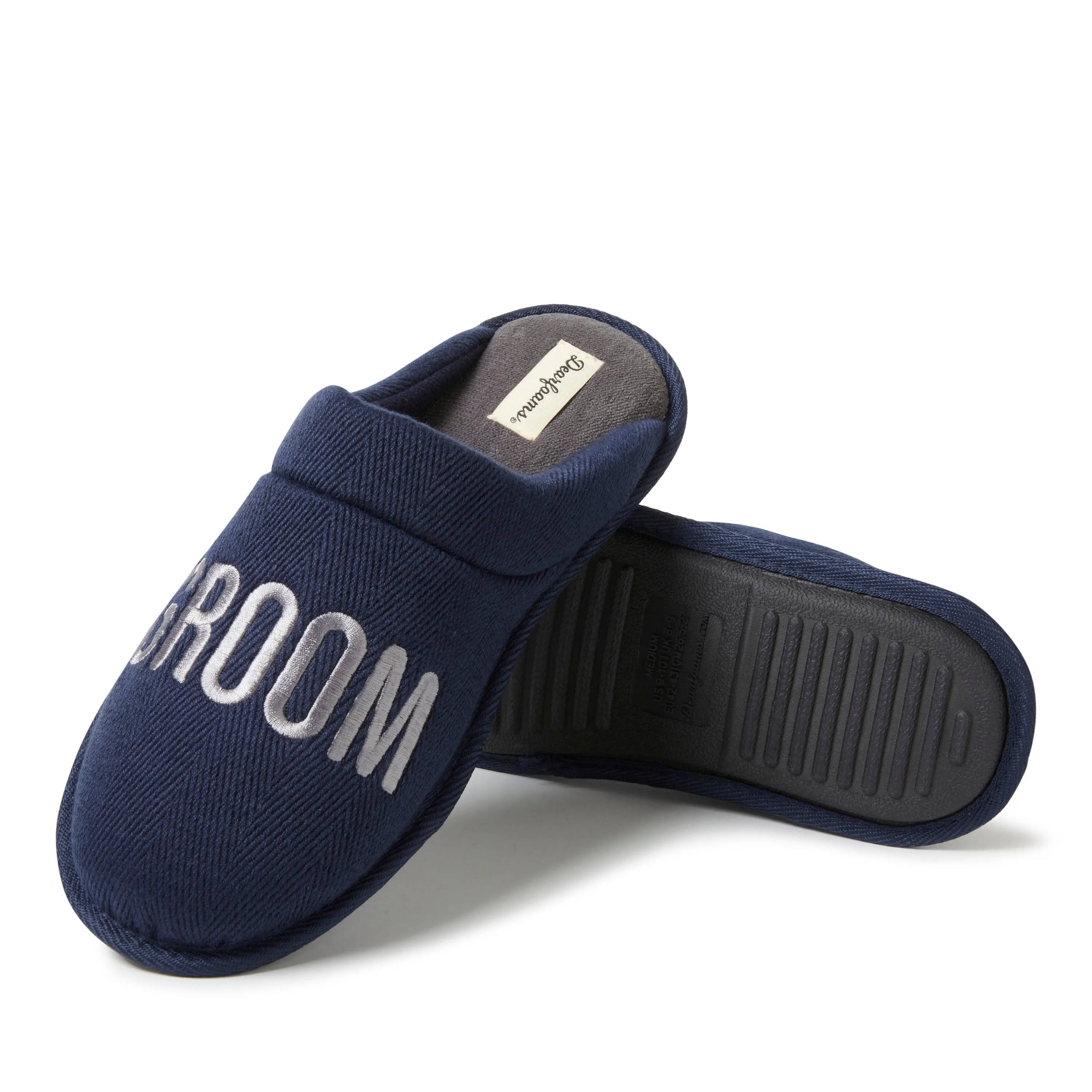Dearfoams Men's Groom/Groomsmen Giftable Wedding Scuff Slipper