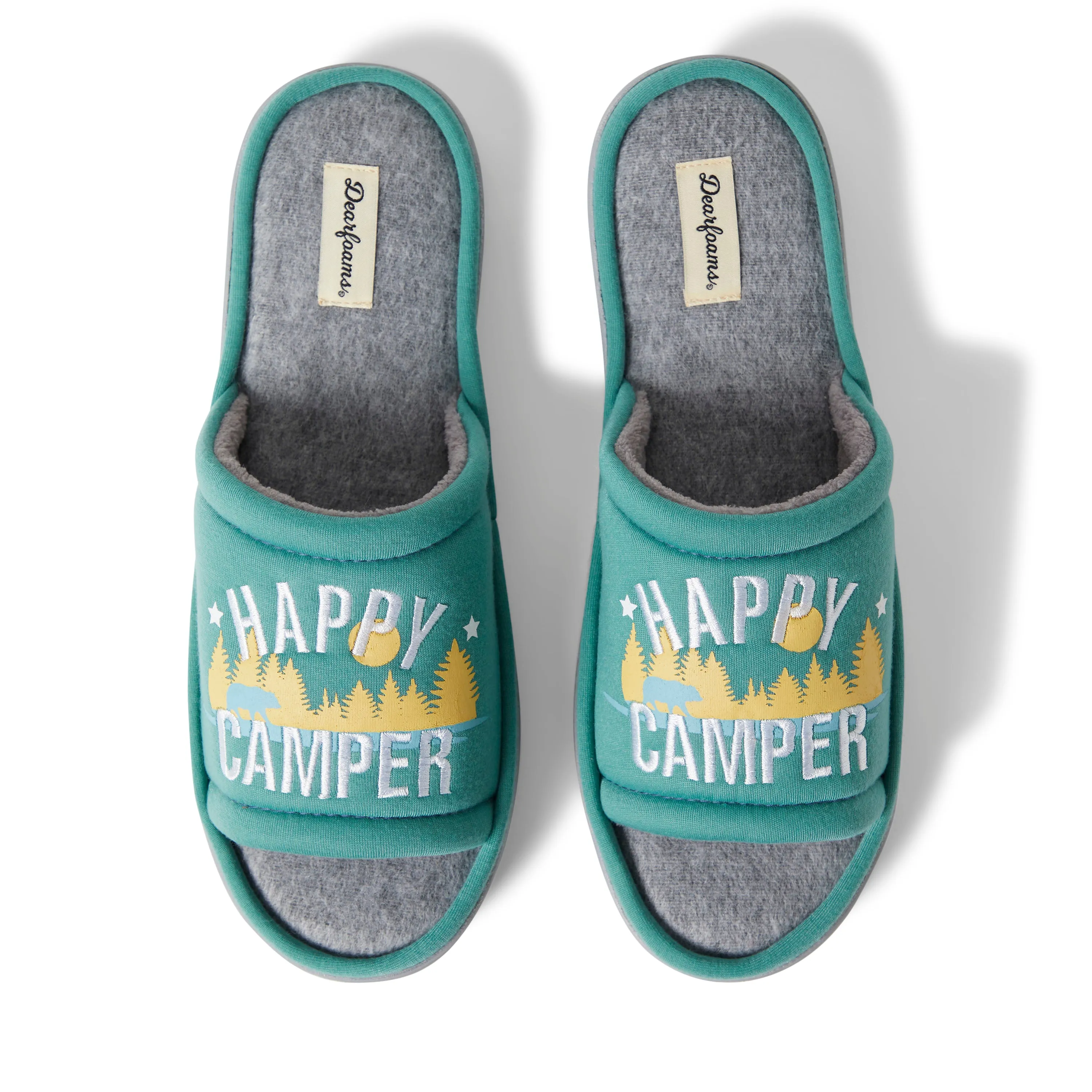 Dearfoams Mens Men��s Lennox Sweatshirt Camp Slide Slipper
