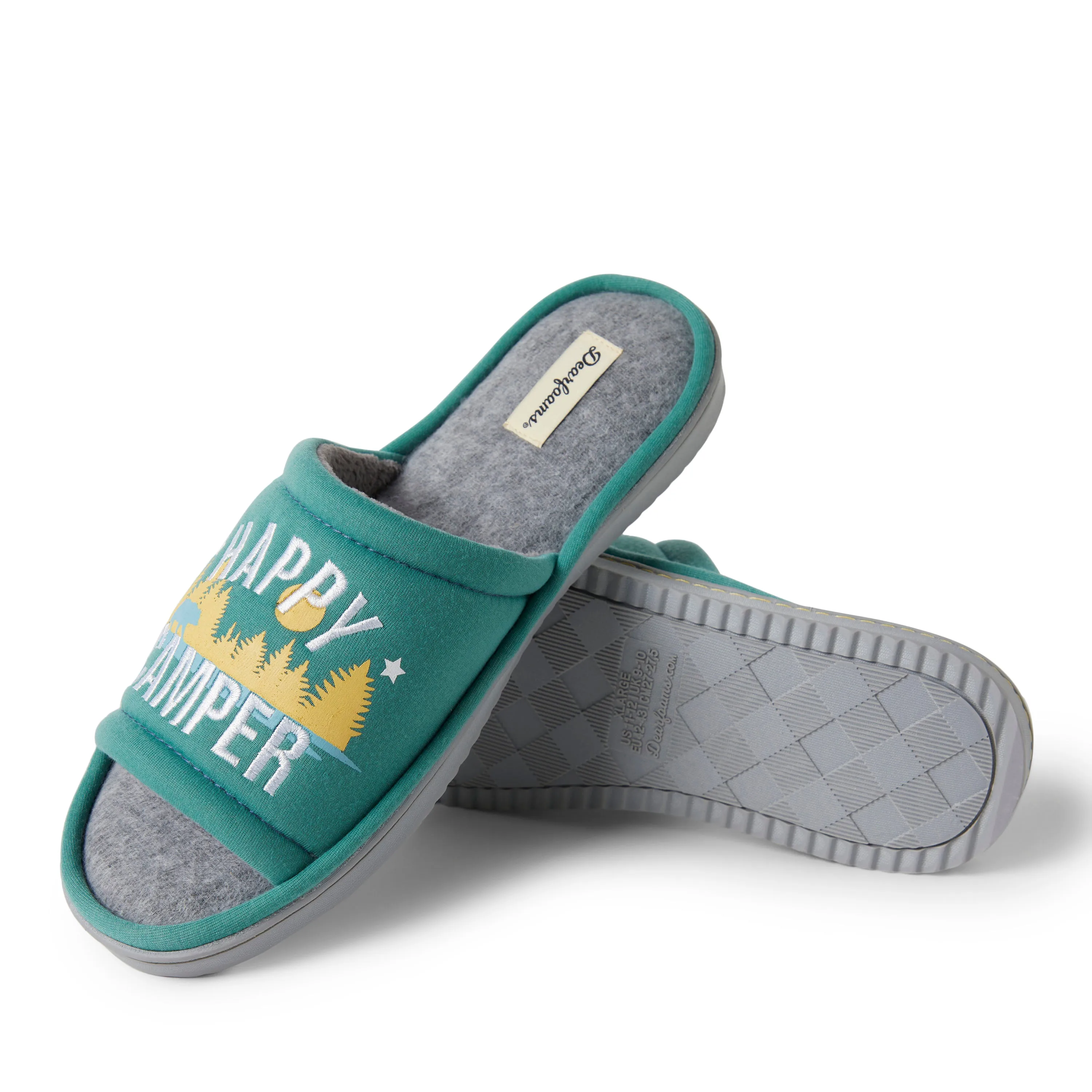 Dearfoams Mens Men��s Lennox Sweatshirt Camp Slide Slipper
