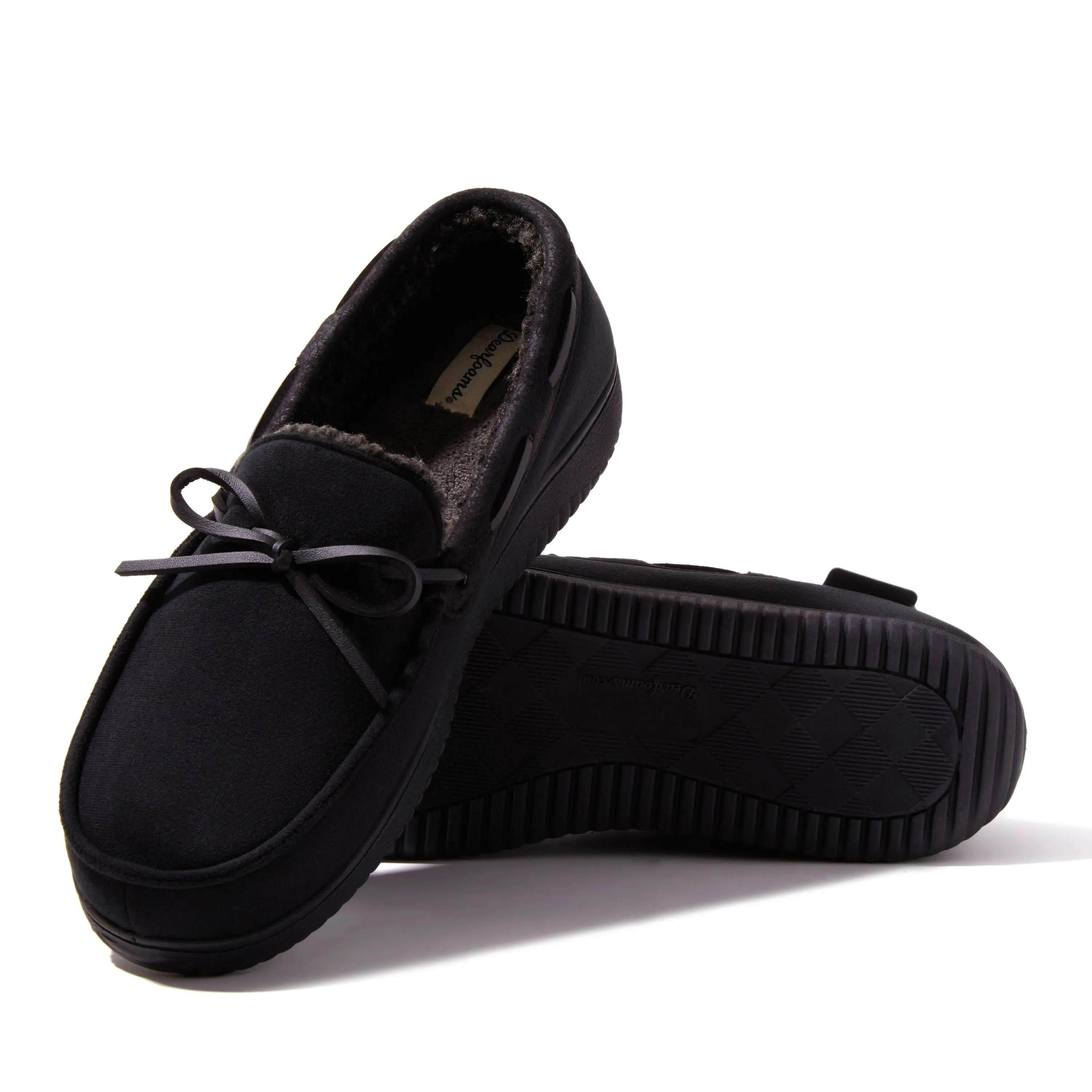 Dearfoams Men's Pierce Microsuede Moccasin House Shoe Slipper