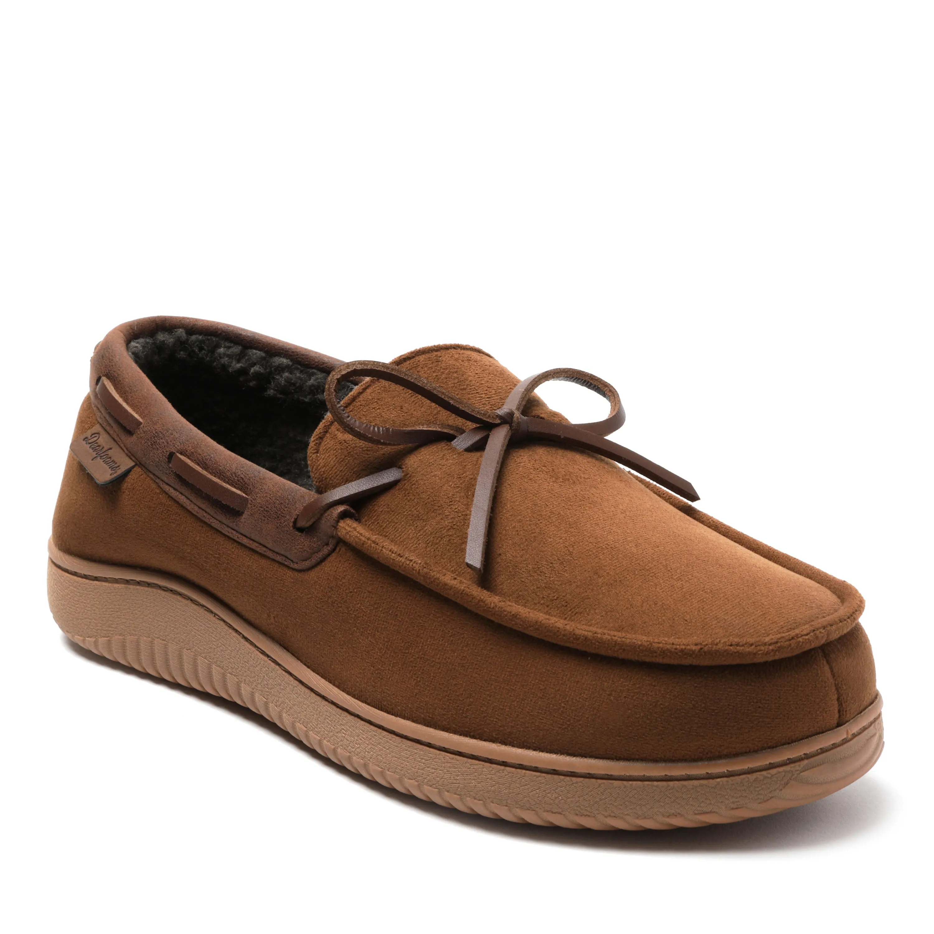 Dearfoams Men's Pierce Microsuede Moccasin House Shoe Slipper