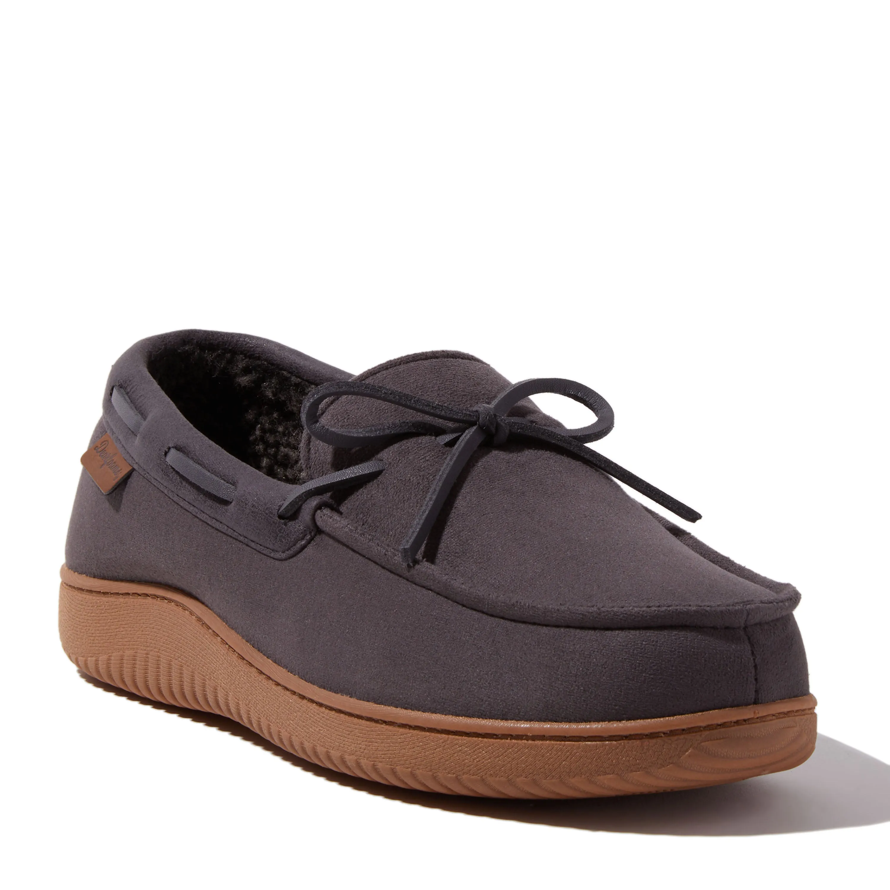 Dearfoams Men's Pierce Microsuede Moccasin House Shoe Slipper