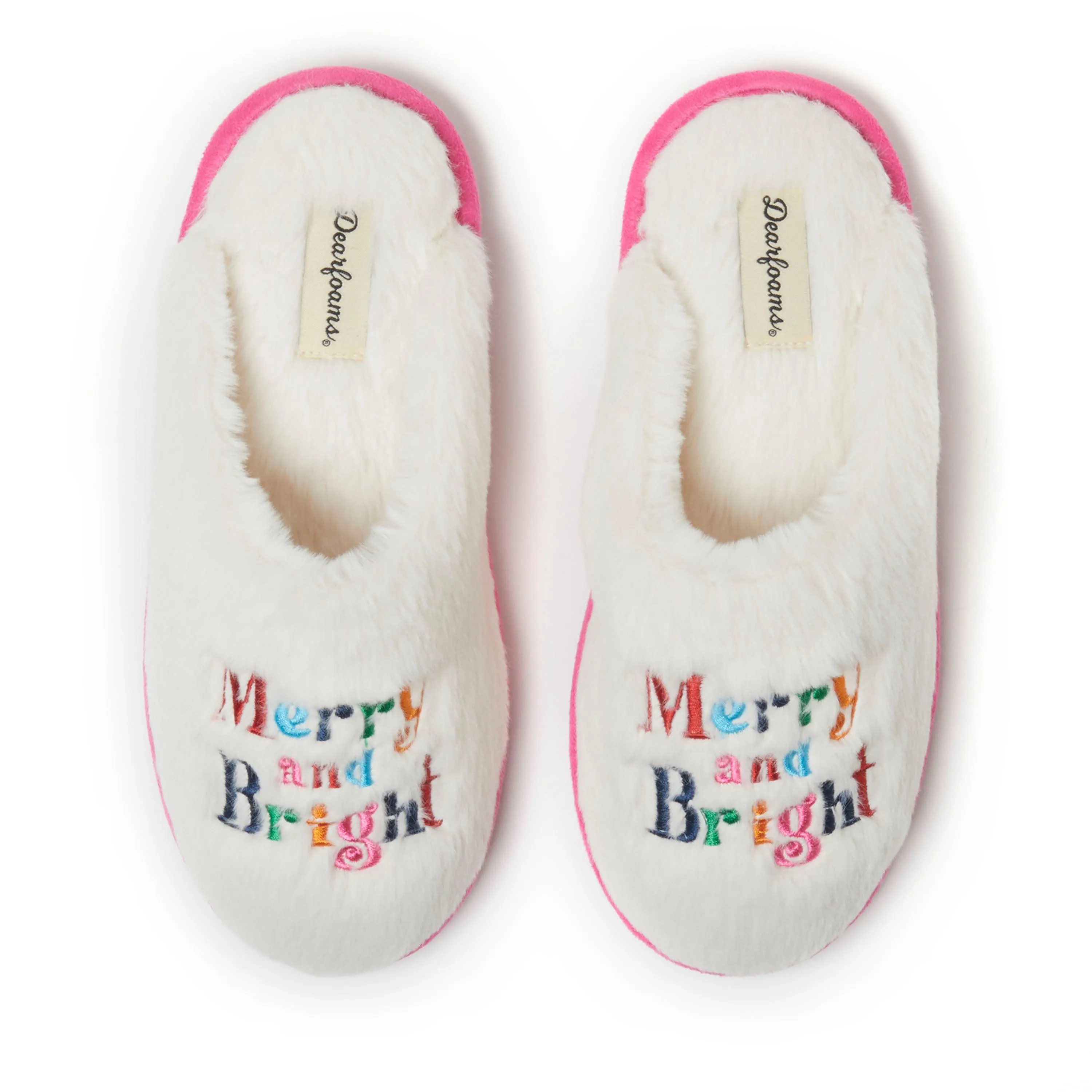 Dearfoams Women's Bailey Holiday Faux Fur Scuff
