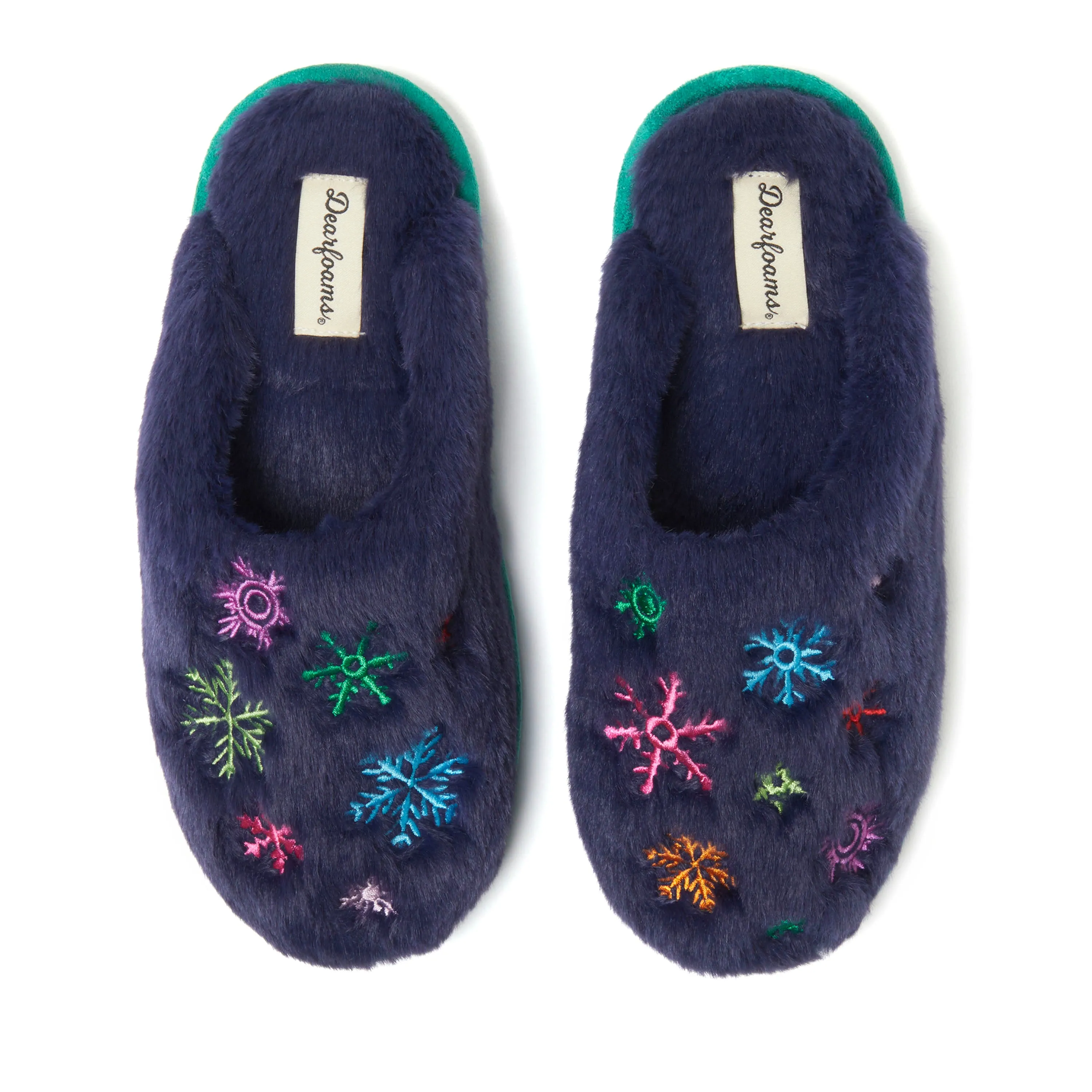 Dearfoams Women's Bailey Holiday Faux Fur Scuff