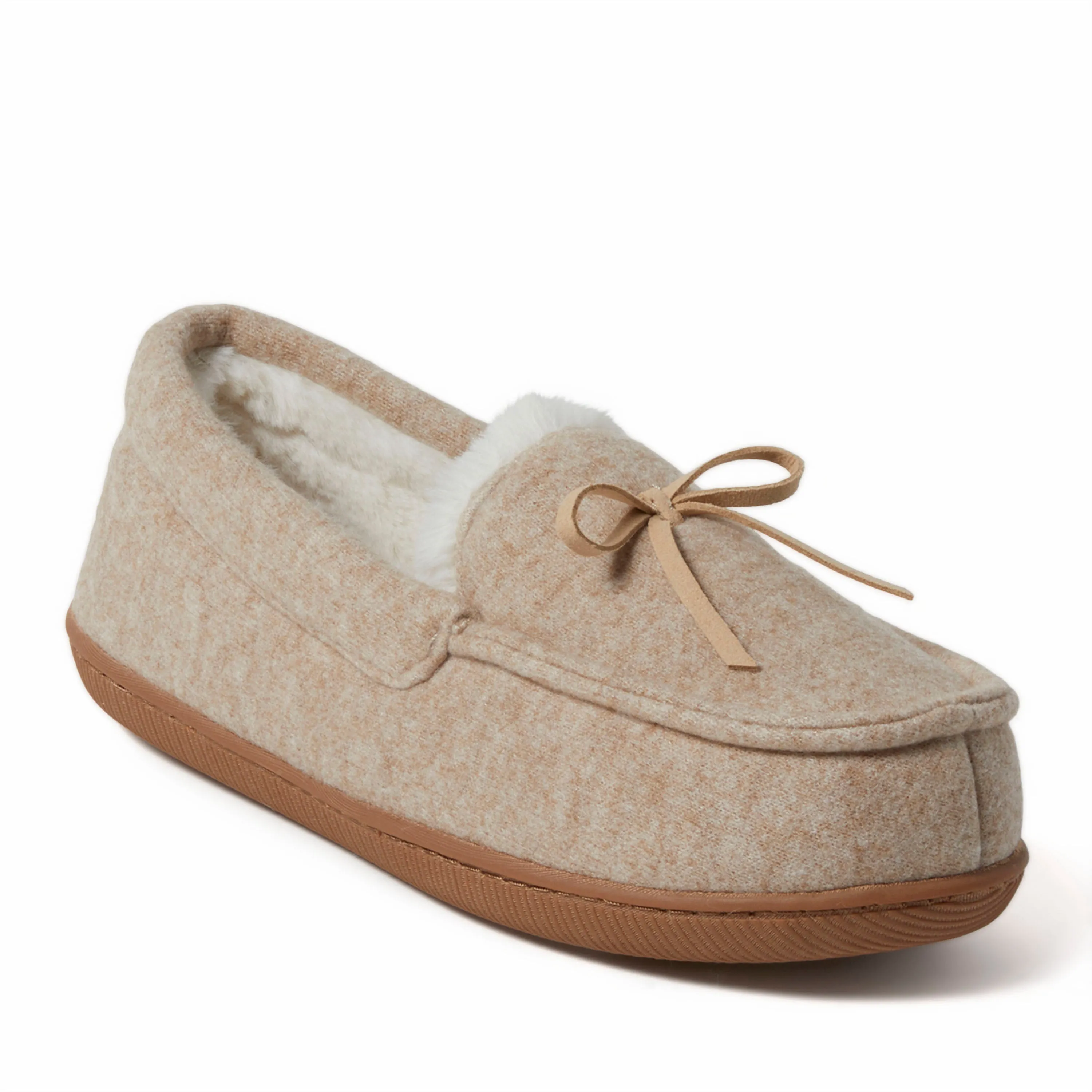 Dearfoams Women's Hayes Soft Knit Moccasin House Shoe Slipper