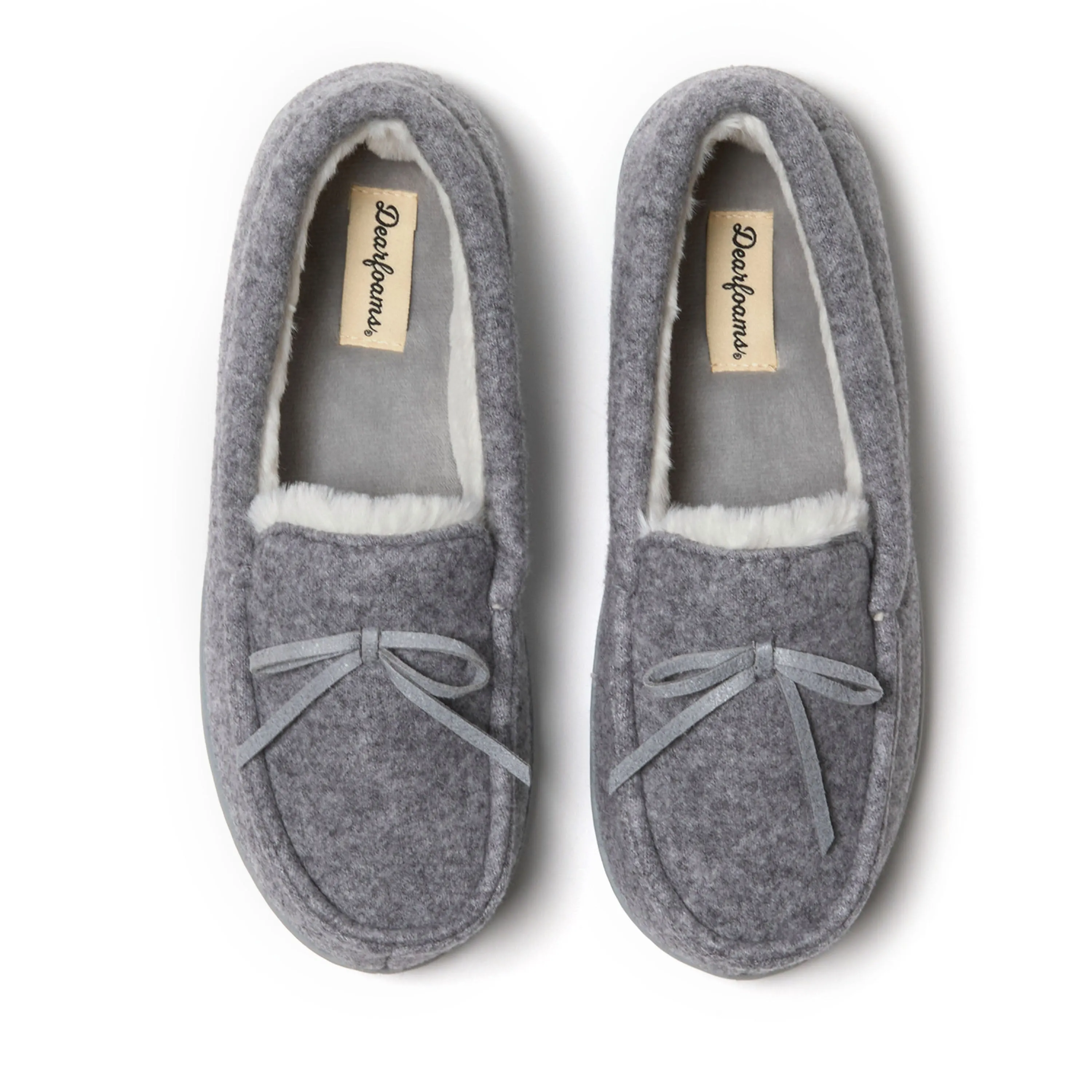 Dearfoams Women's Hayes Soft Knit Moccasin House Shoe Slipper