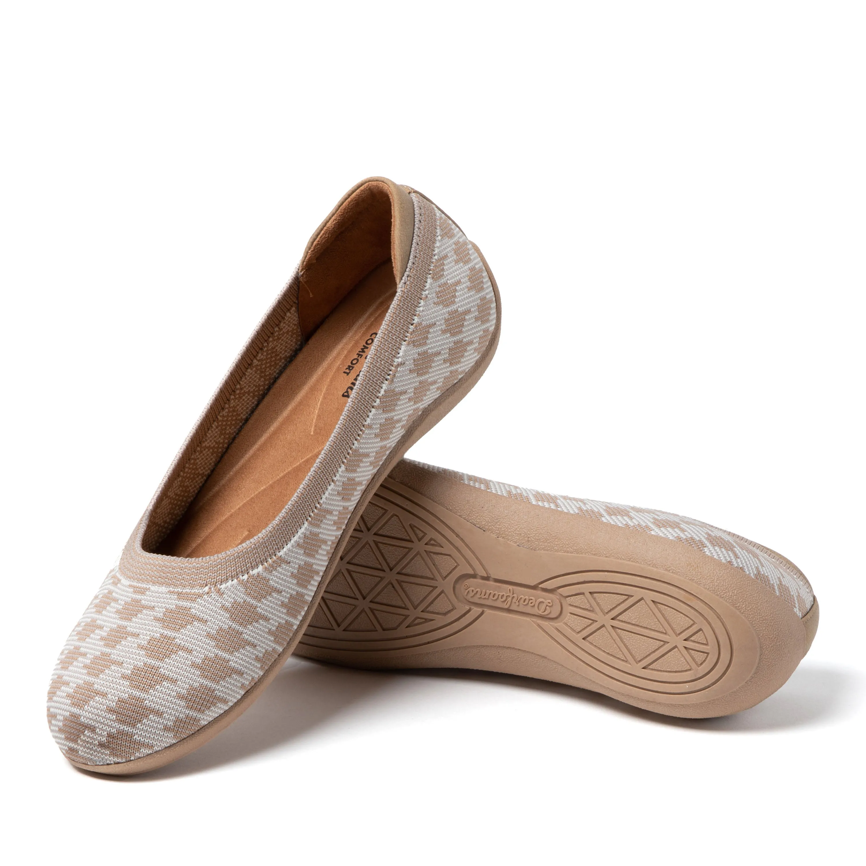 Dearfoams Women's Misty Ballet Flat Indoor/Outdoor Slip Ons