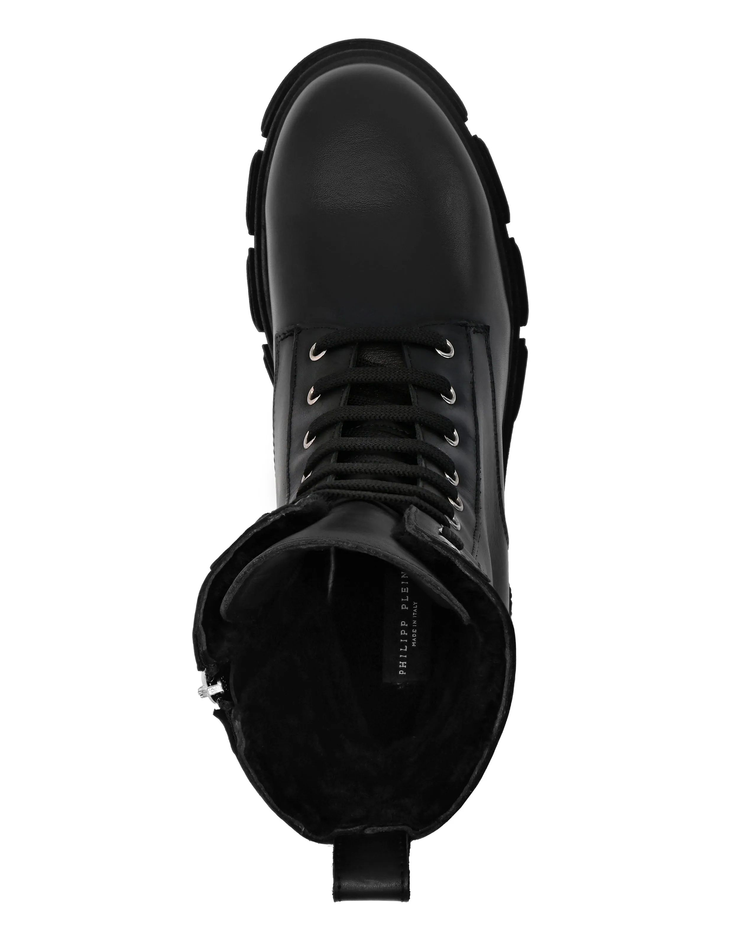 Deer Leather Boots Mid Flat Gothic Plein
