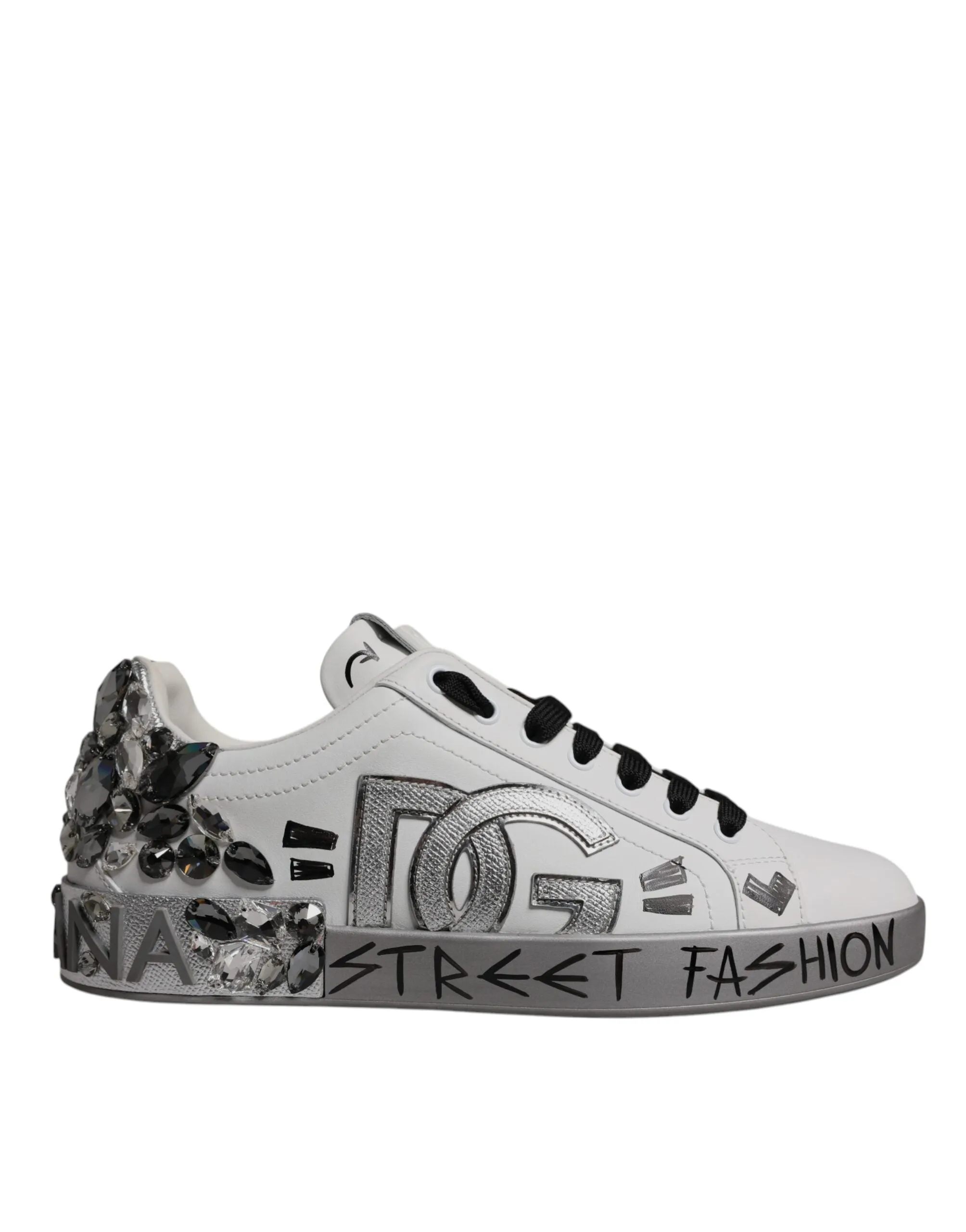 Dolce & Gabbana  Crystal Logo Portofino Sneakers Men's Shoes (Pre-Owned)