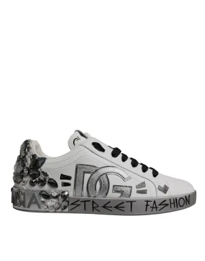 Dolce & Gabbana  Crystal Logo Portofino Sneakers Men's Shoes (Pre-Owned)