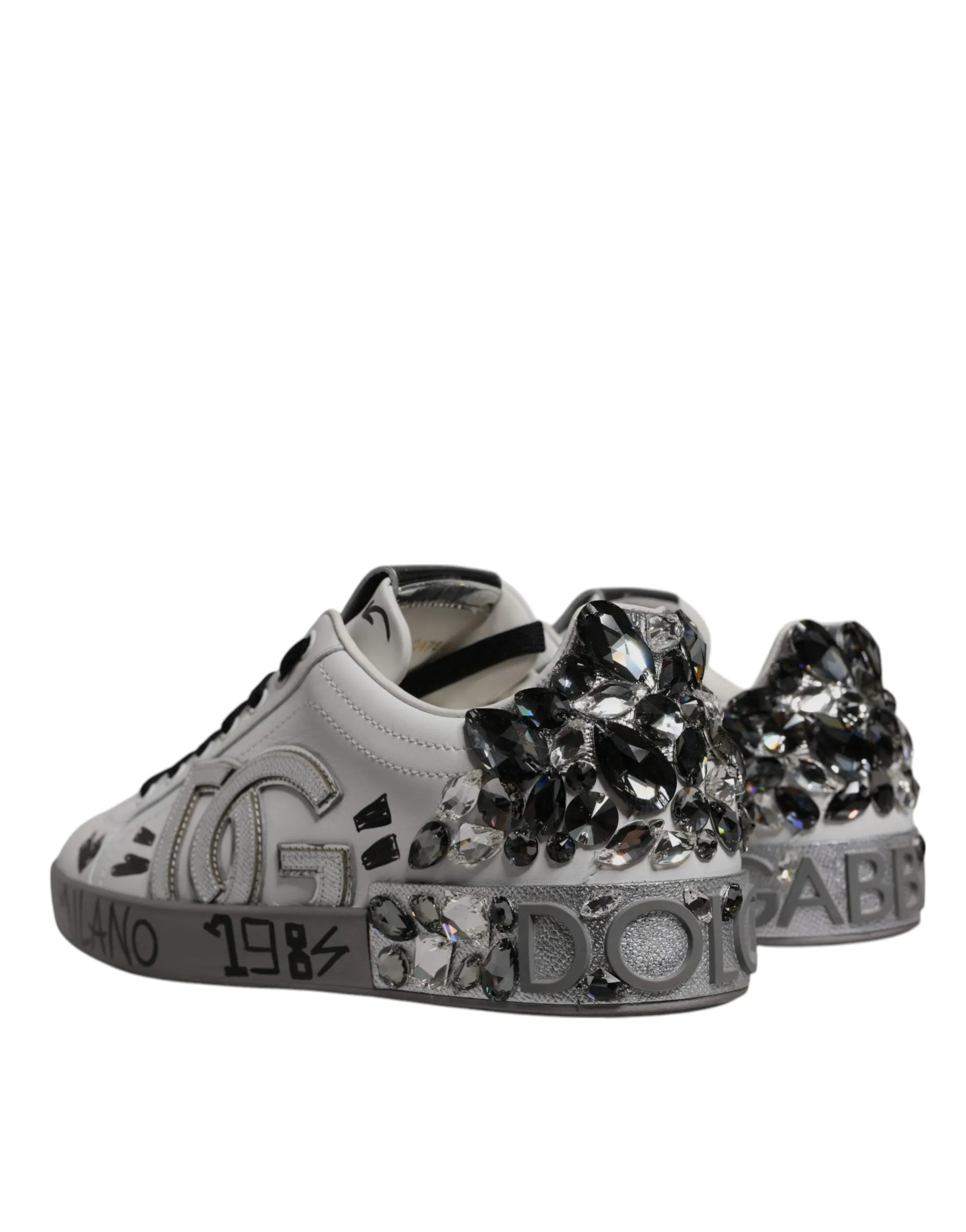 Dolce & Gabbana  Crystal Logo Portofino Sneakers Men's Shoes (Pre-Owned)