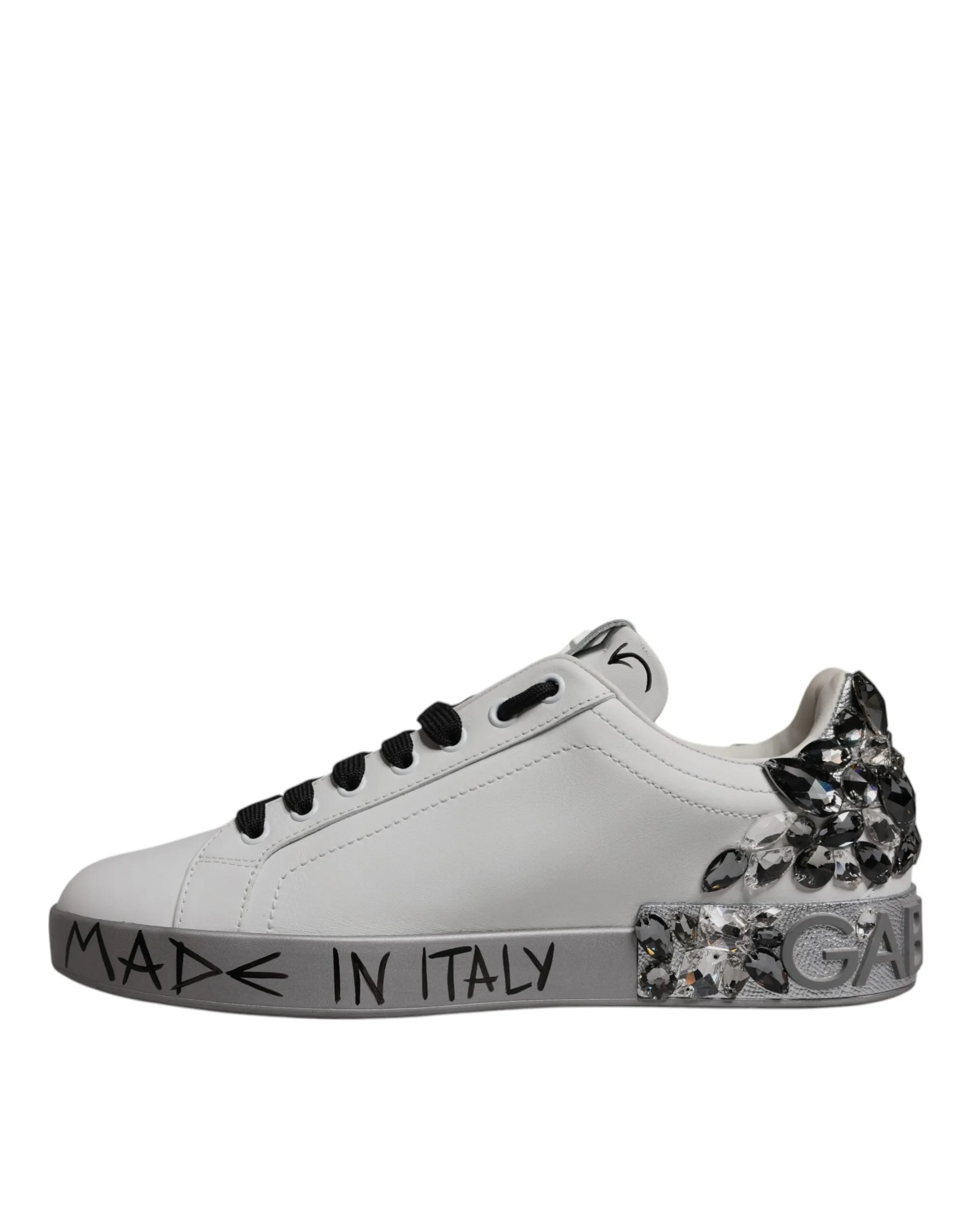 Dolce & Gabbana  Crystal Logo Portofino Sneakers Men's Shoes (Pre-Owned)