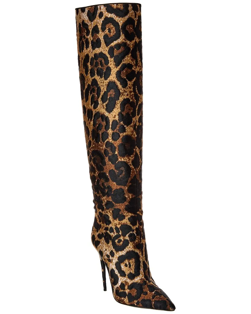 Dolce & Gabbana Leopard Jacquard Stiletto Knee-High Boot