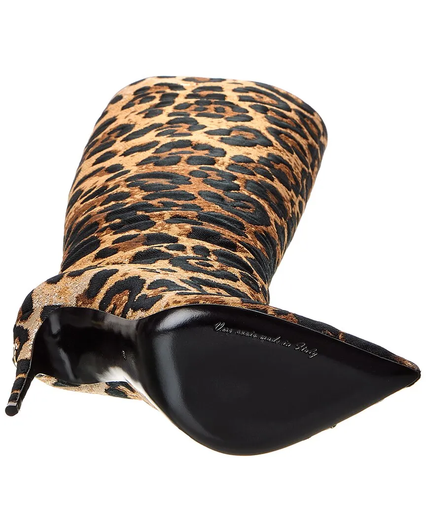 Dolce & Gabbana Leopard Jacquard Stiletto Knee-High Boot