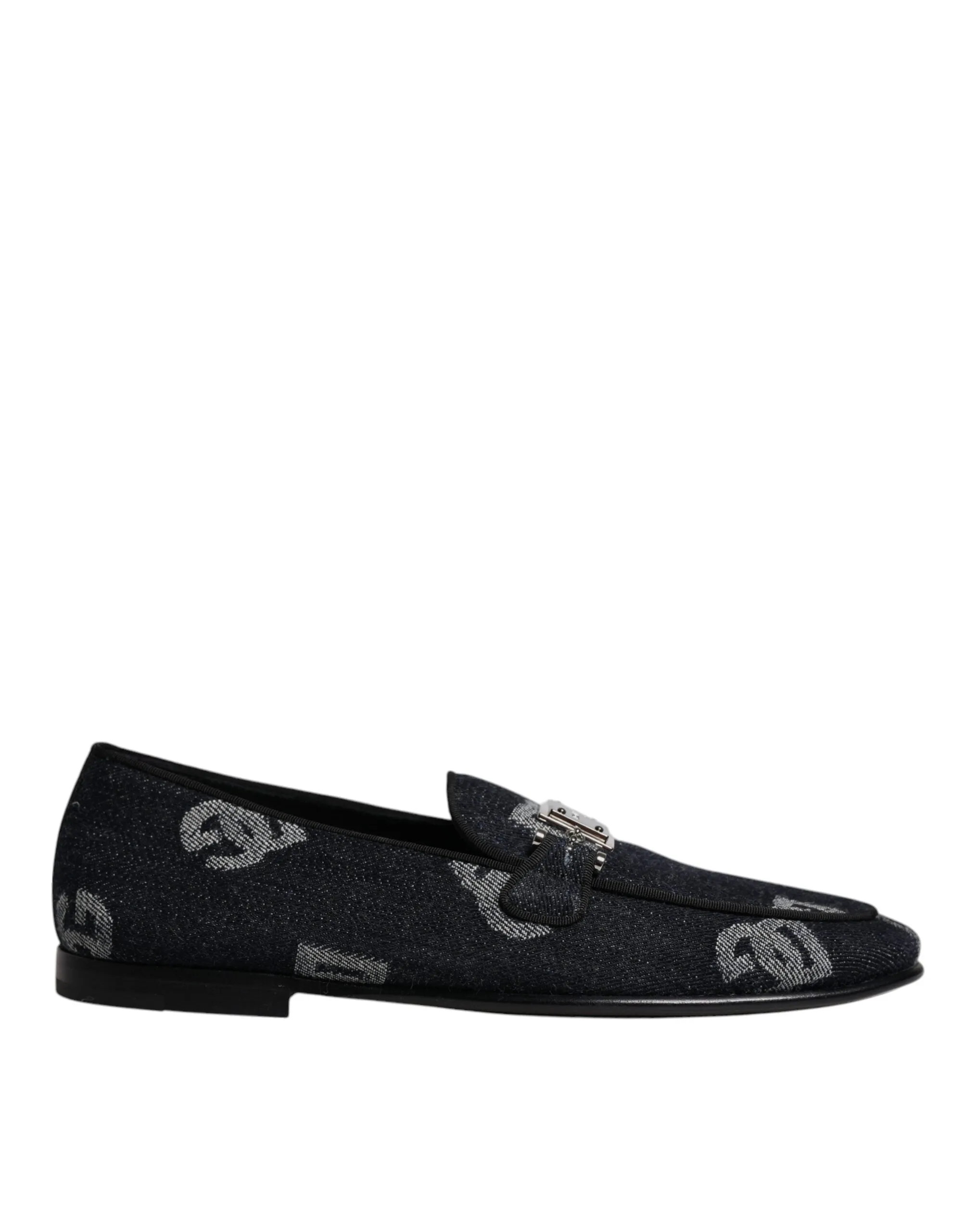 Dolce & Gabbana Logo Cotton Loafers Formal Dress Men's Shoes (Pre-Owned)
