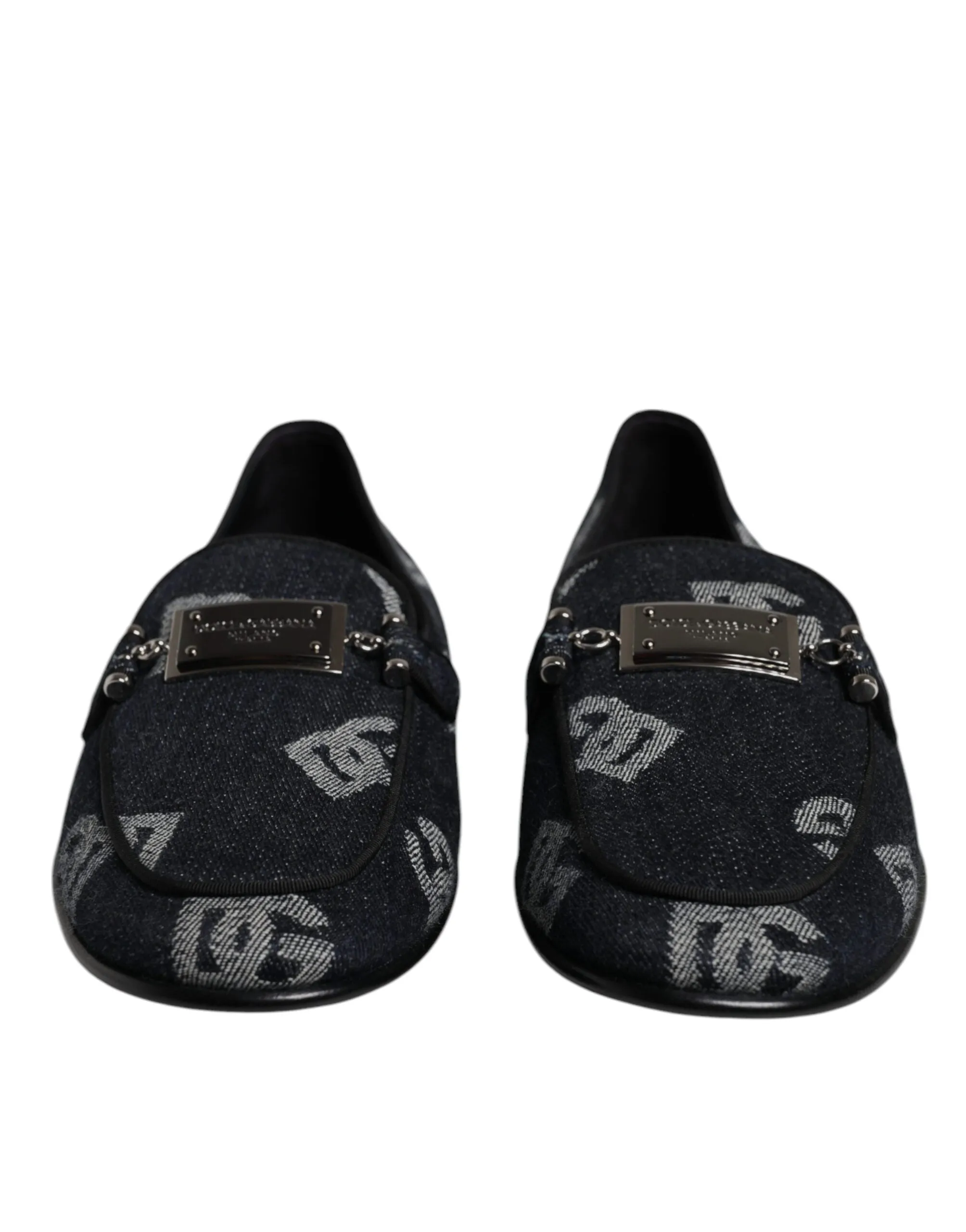Dolce & Gabbana Logo Cotton Loafers Formal Dress Men's Shoes (Pre-Owned)