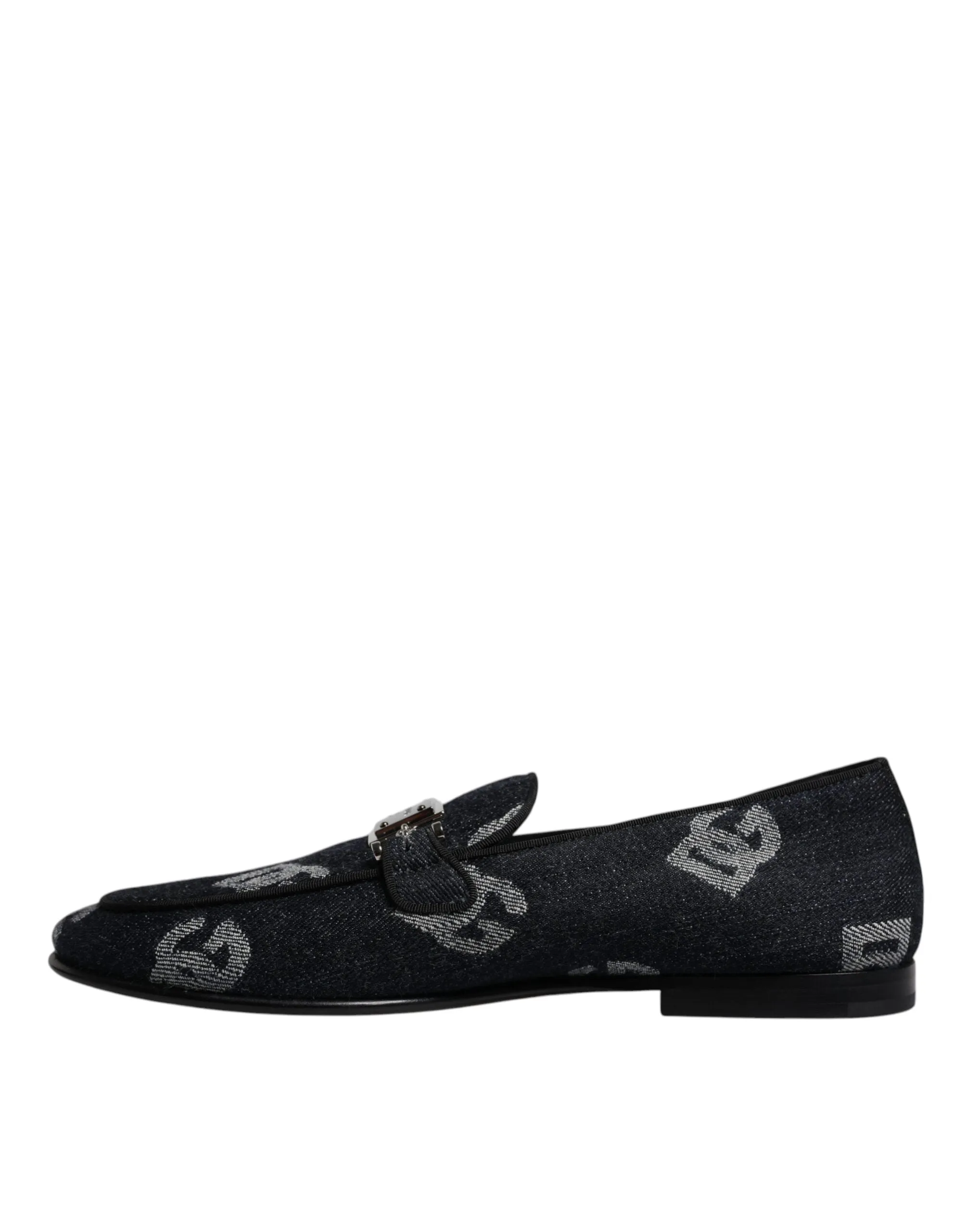 Dolce & Gabbana Logo Cotton Loafers Formal Dress Men's Shoes (Pre-Owned)