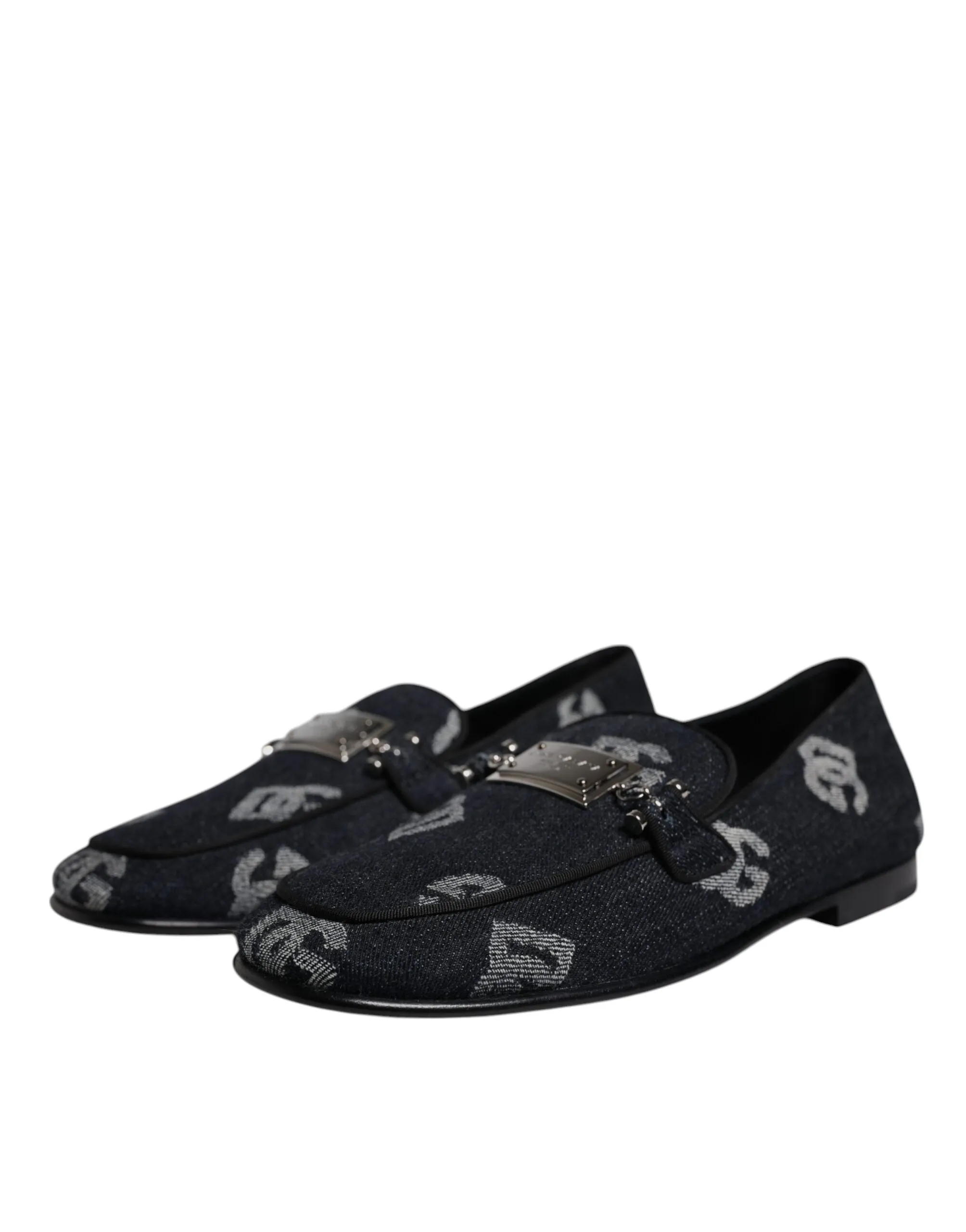 Dolce & Gabbana Logo Cotton Loafers Formal Dress Men's Shoes (Pre-Owned)