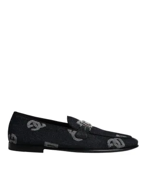 Dolce & Gabbana Logo Cotton Loafers Formal Dress Men's Shoes (Pre-Owned)