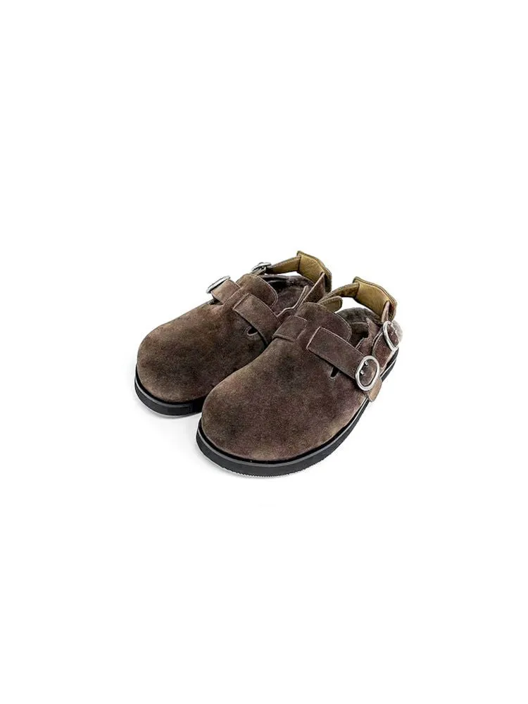 Double Buckle Suede Birkenstock Slippers【s0000006644】