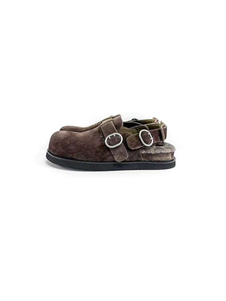 Double Buckle Suede Birkenstock Slippers【s0000006644】