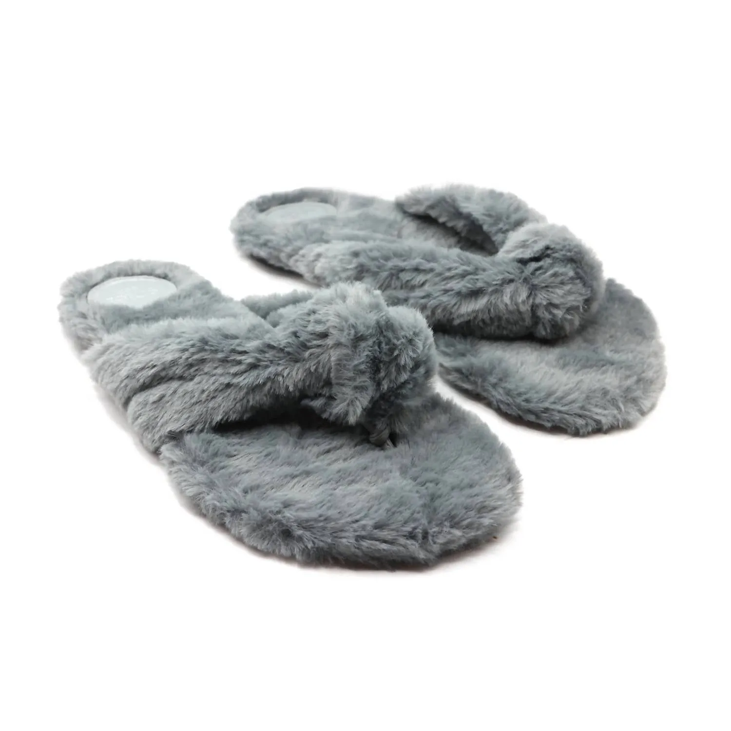 Faux Fur Flip Flop In Mink