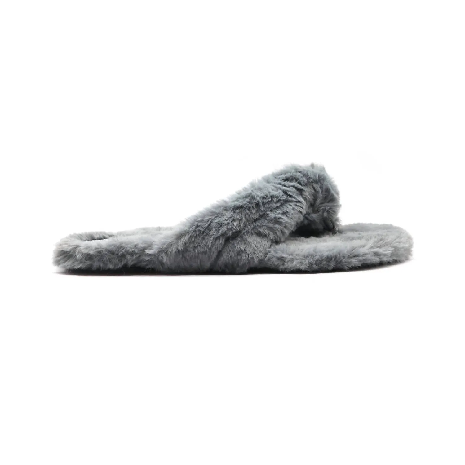 Faux Fur Flip Flop In Mink