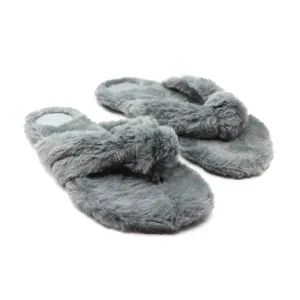 Faux Fur Flip Flop In Mink