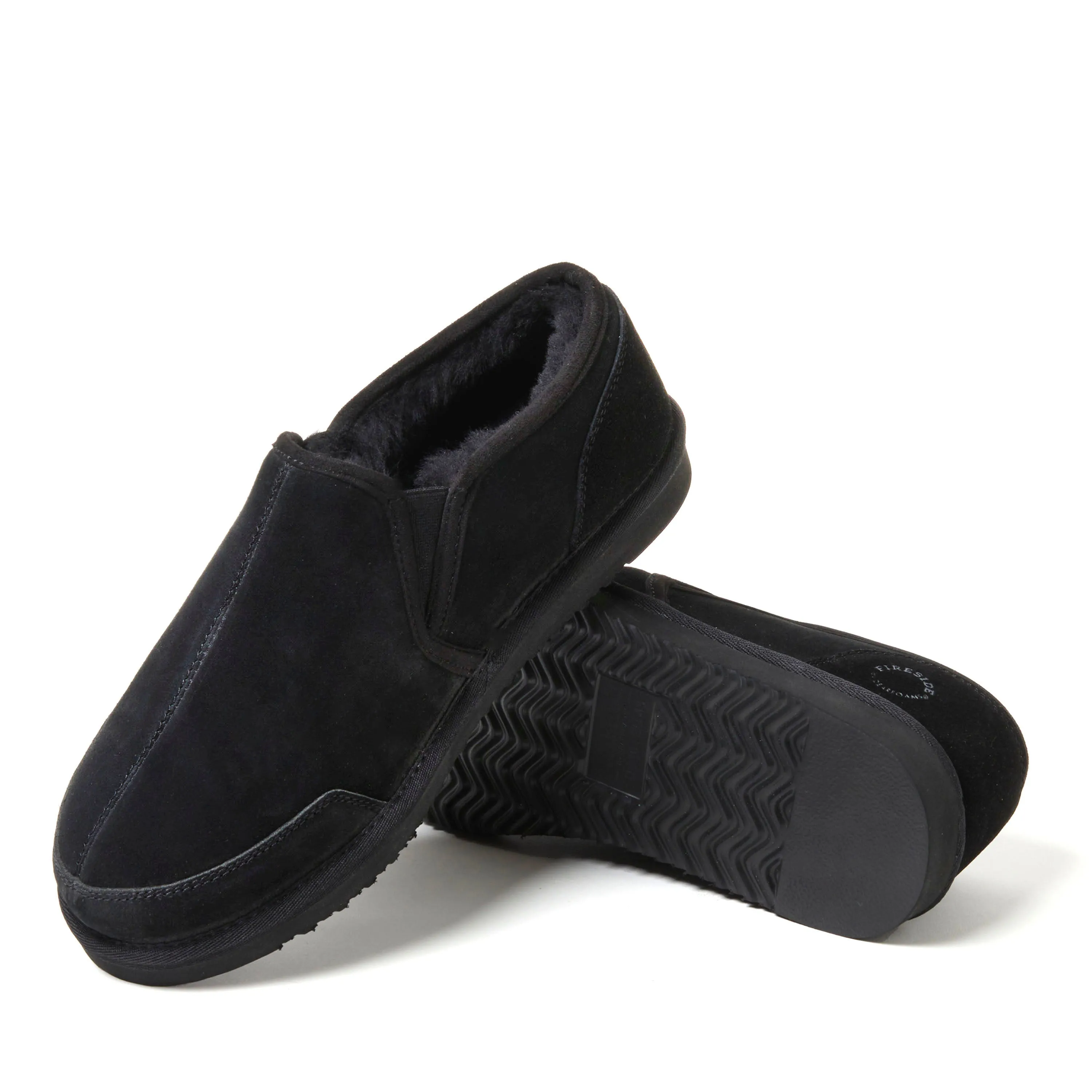 Fireside by Dearfoams Men's Ballarat Genuine Suede Closed Back Slipper