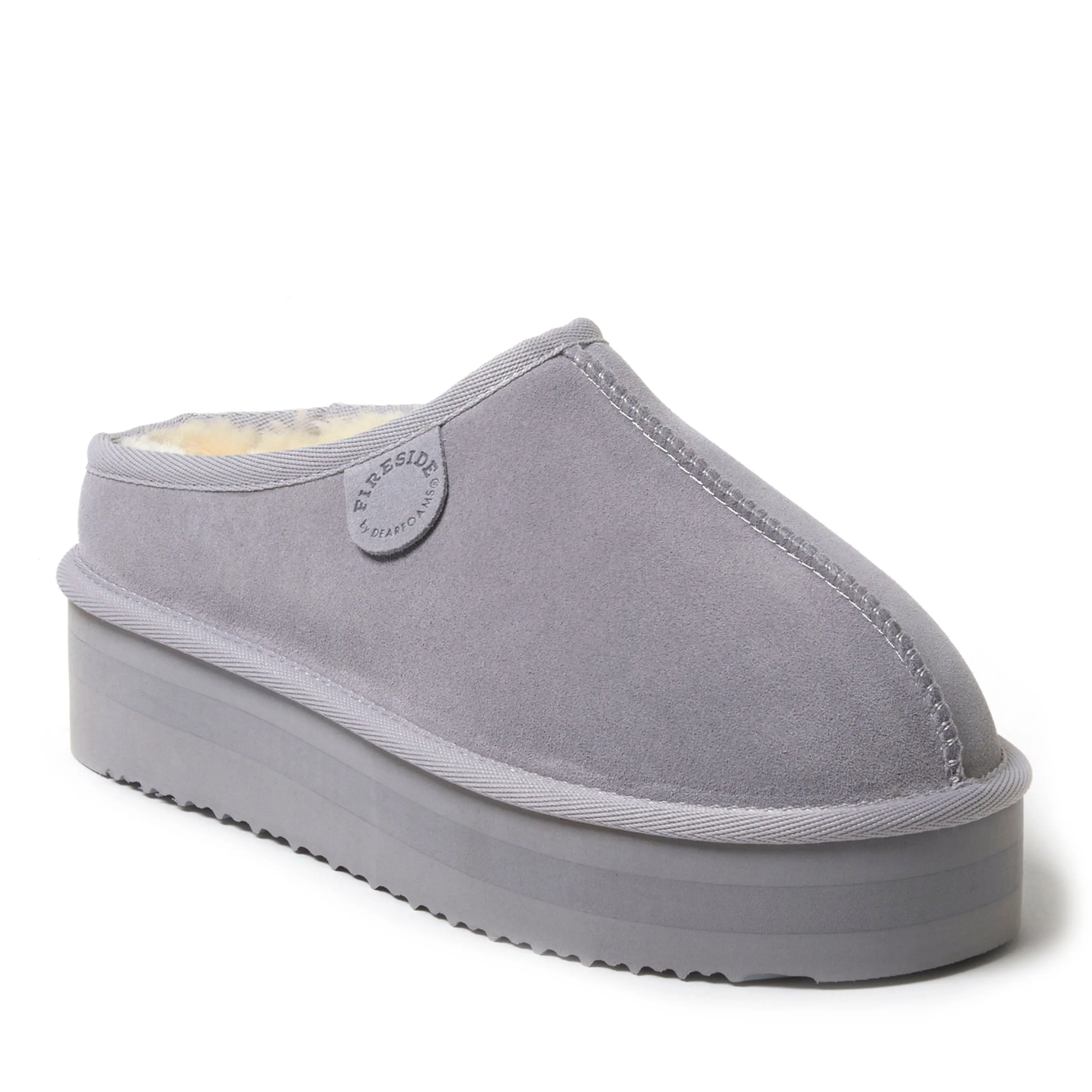 Fireside by Dearfoams Women's Queenstown Genuine Shearling Platform Clog