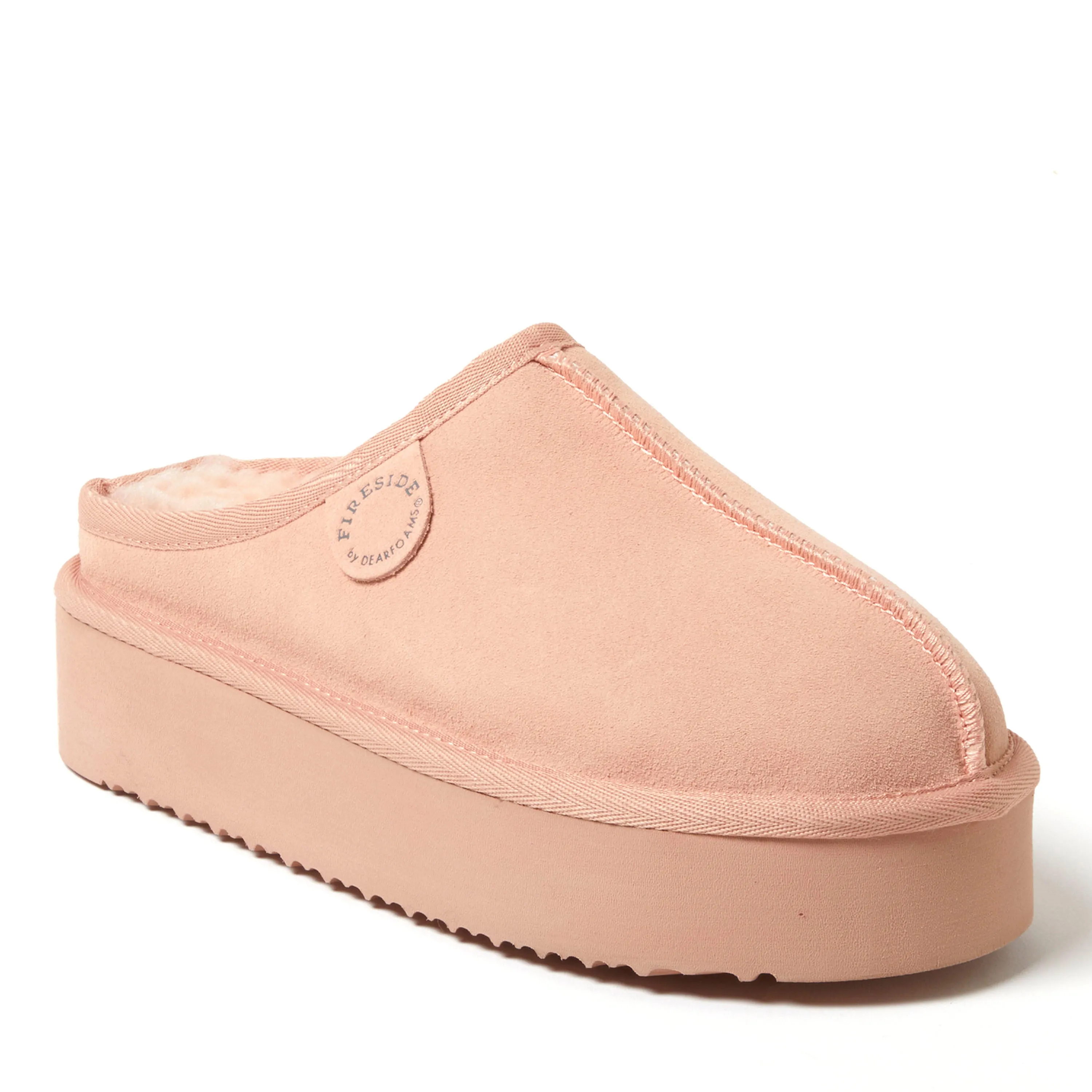 Fireside by Dearfoams Women's Queenstown Genuine Shearling Platform Clog
