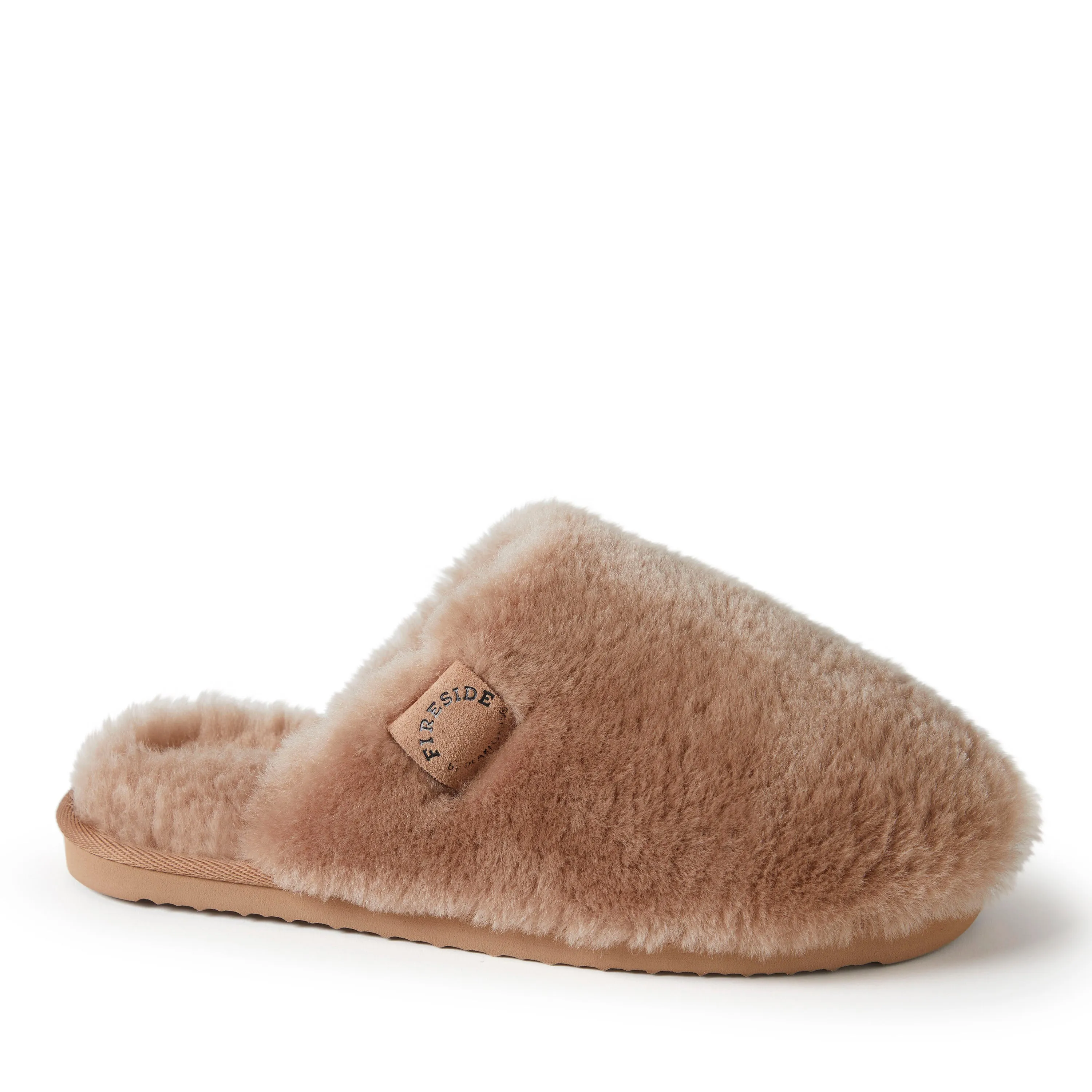 Fireside By Dearfoams Women's Shelly Beach Genuine Shearling Scuff Slippers