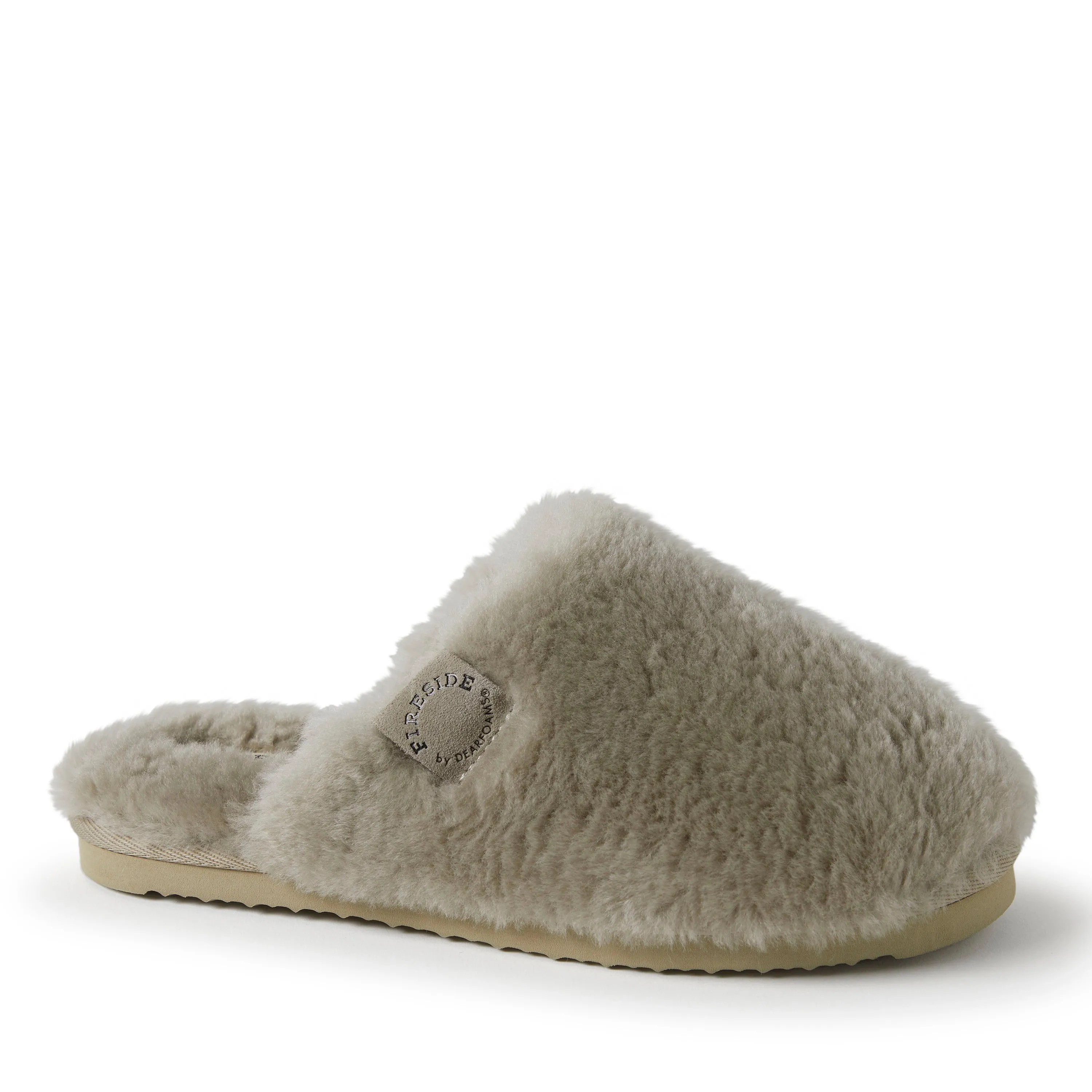 Fireside By Dearfoams Women's Shelly Beach Genuine Shearling Scuff Slippers