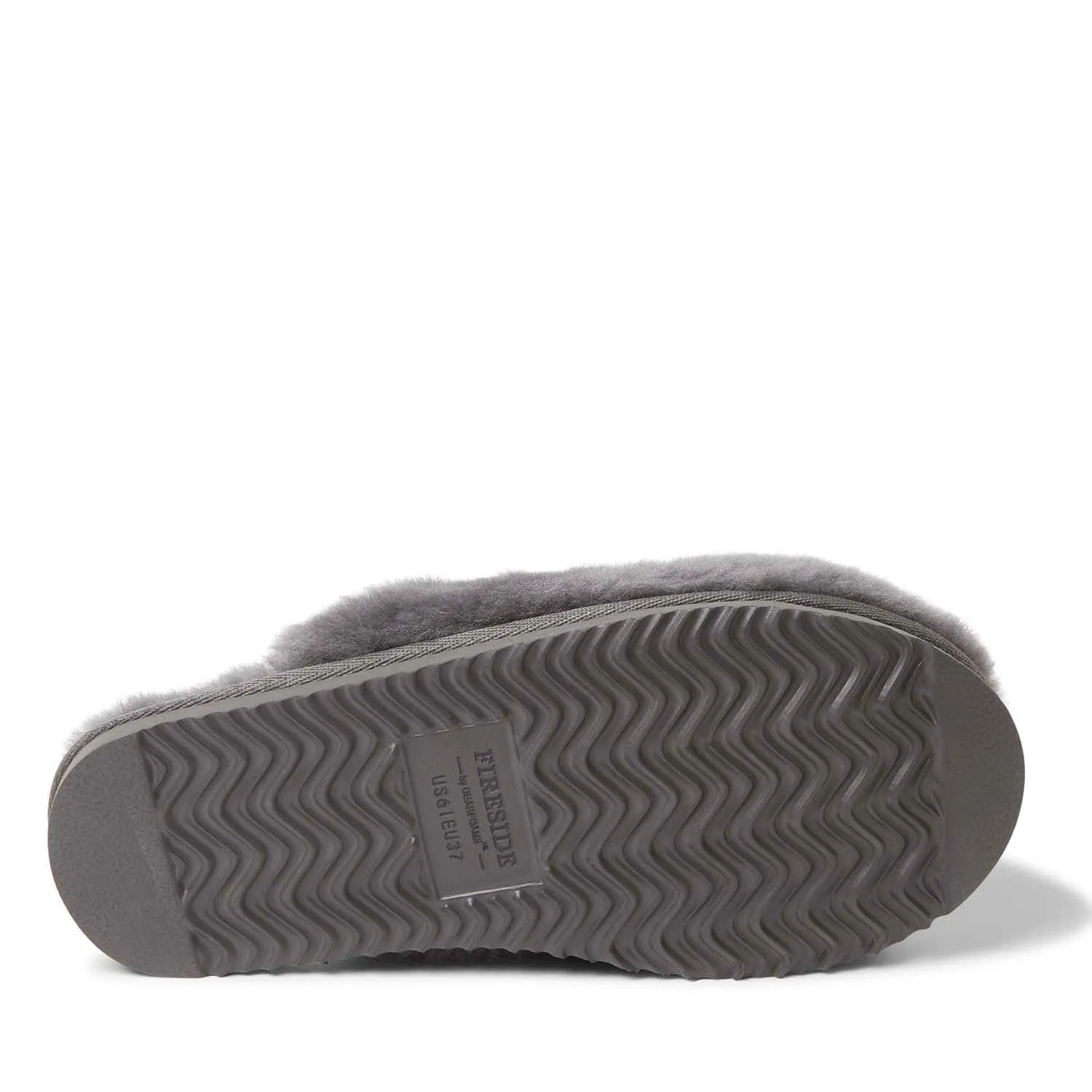 Fireside By Dearfoams Women's Shelly Beach Genuine Shearling Scuff Slippers