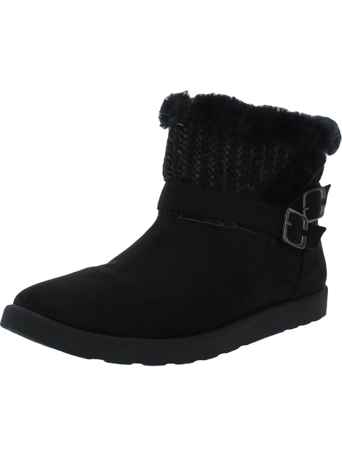 FLURRY Womens Faux Leather Cold Weather Shearling Boots