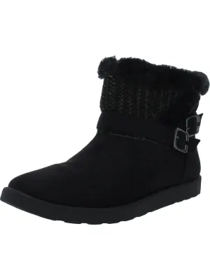 FLURRY Womens Faux Leather Cold Weather Shearling Boots