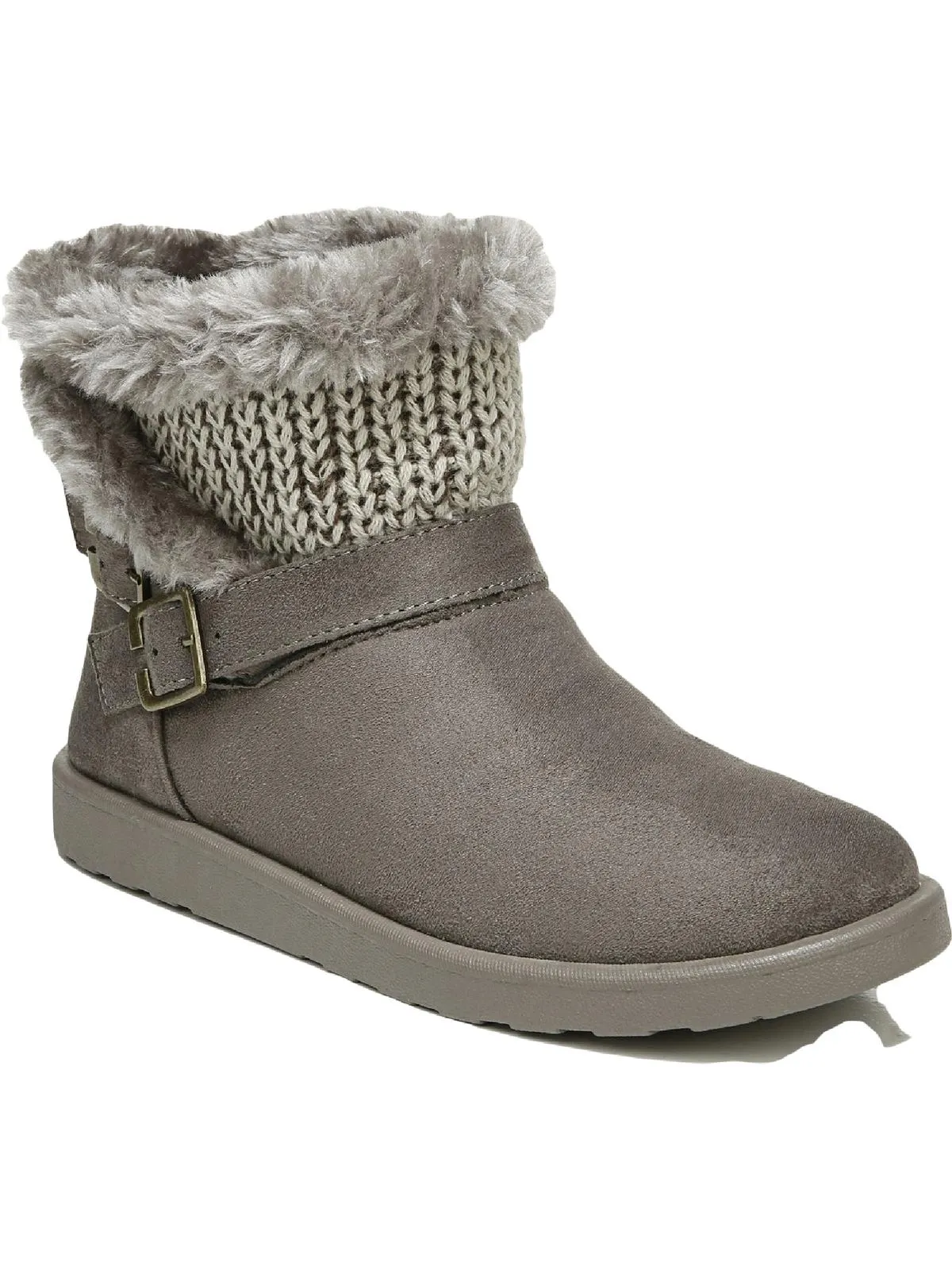FLURRY Womens Faux Leather Cold Weather Shearling Boots
