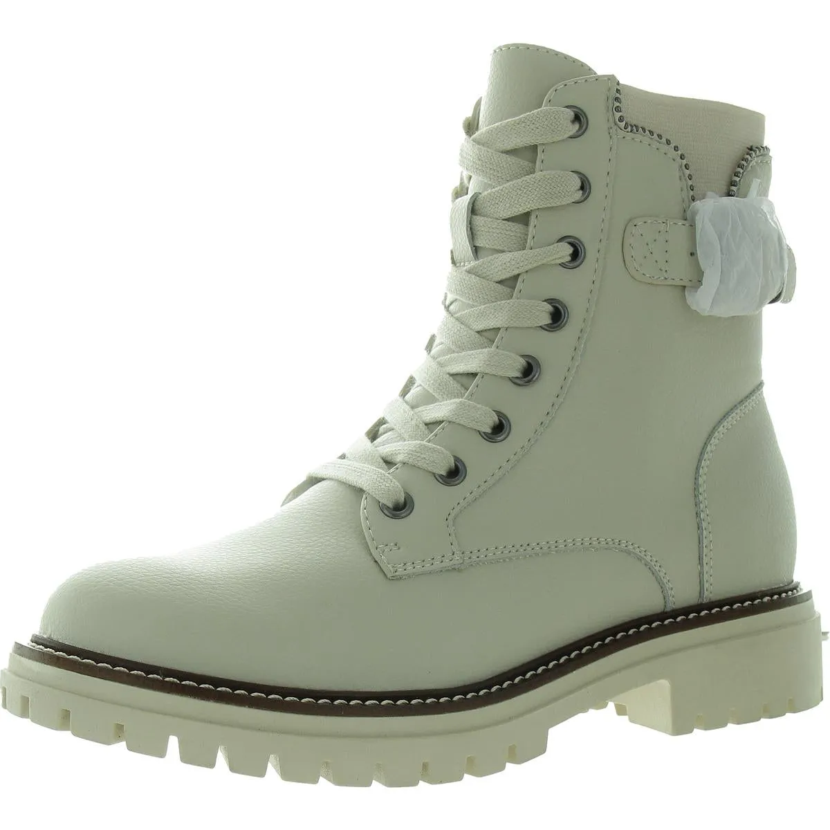 Foster Womens Leather Lugg Sole Combat & Lace-Up Boots
