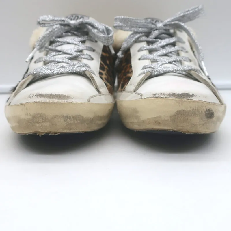 Golden Goose Superstar Sabot Shearling Sneakers Leopard Pony Hair Size 38